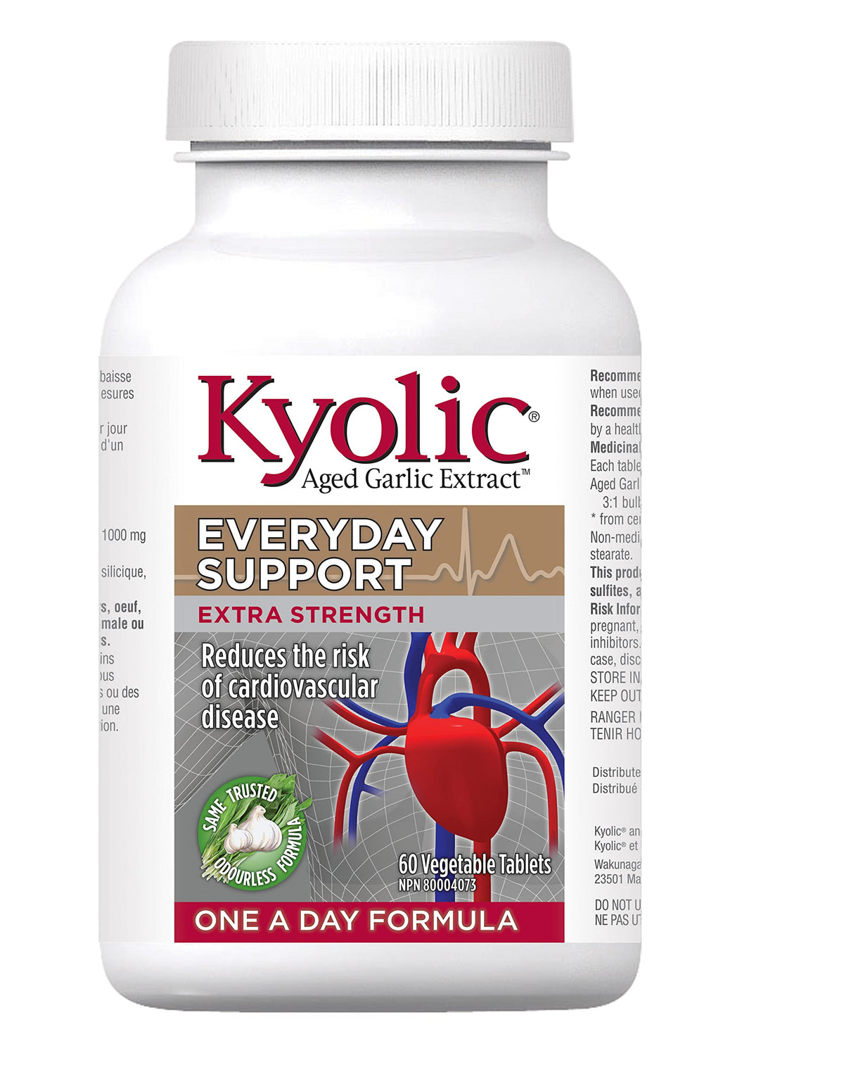 Kyolic Aged Garlic Extract, Odourless Garlic Pills, 1000mg, 60 Day Supply