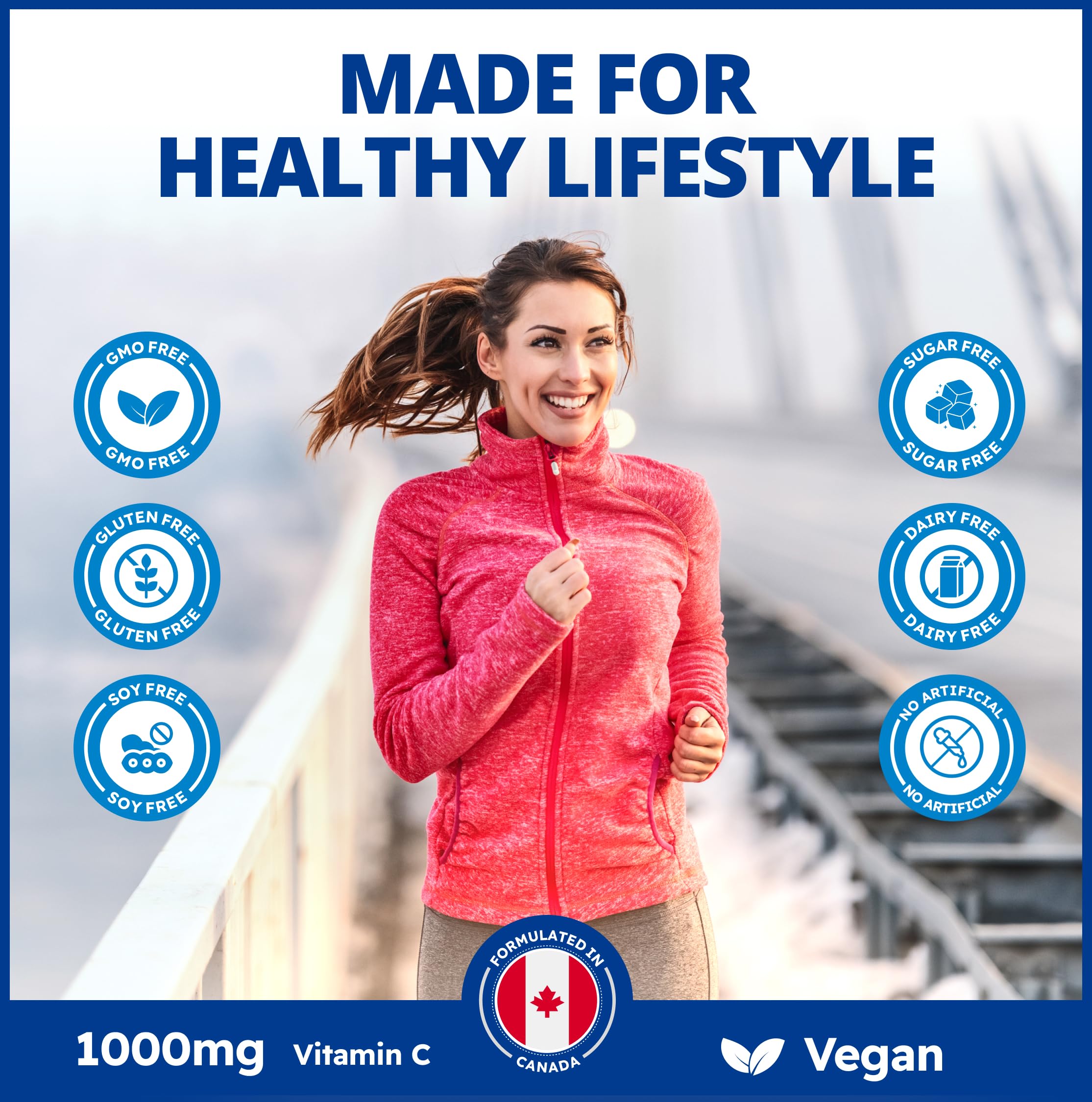 CanPrev Vitamin C 1000mg 240 Veg Caps 240-Day Supply, Daily Antioxidant Support, Helps Maintain Strong Bones, Teeth & Gum, Pure Ascorbic Acid, Gentle on Digestion - Vegan, Gluten, Dairy and Soy Free
