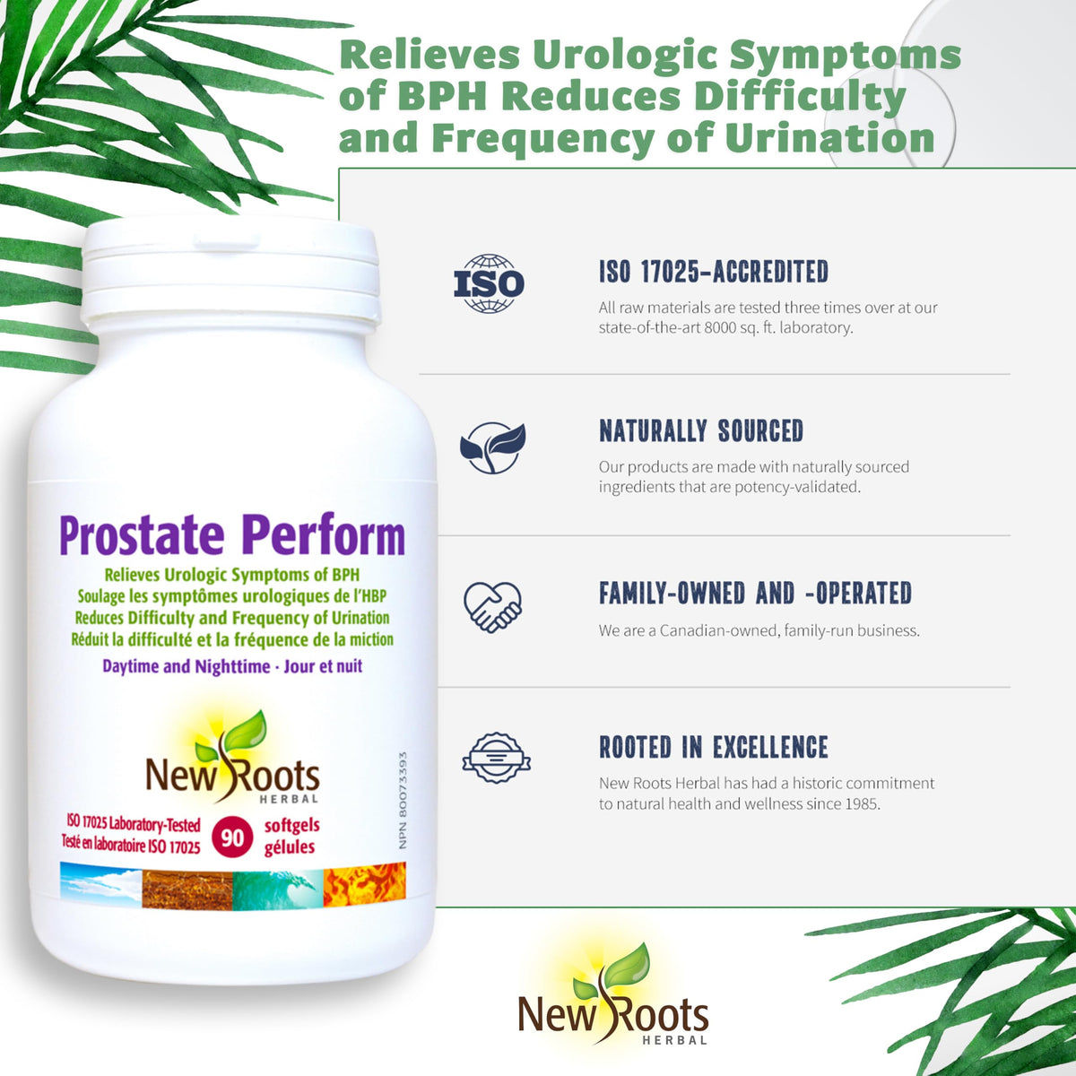 New Roots Herbal Prostate Perform, Pumpkin Seed Oil, 90 Softgels