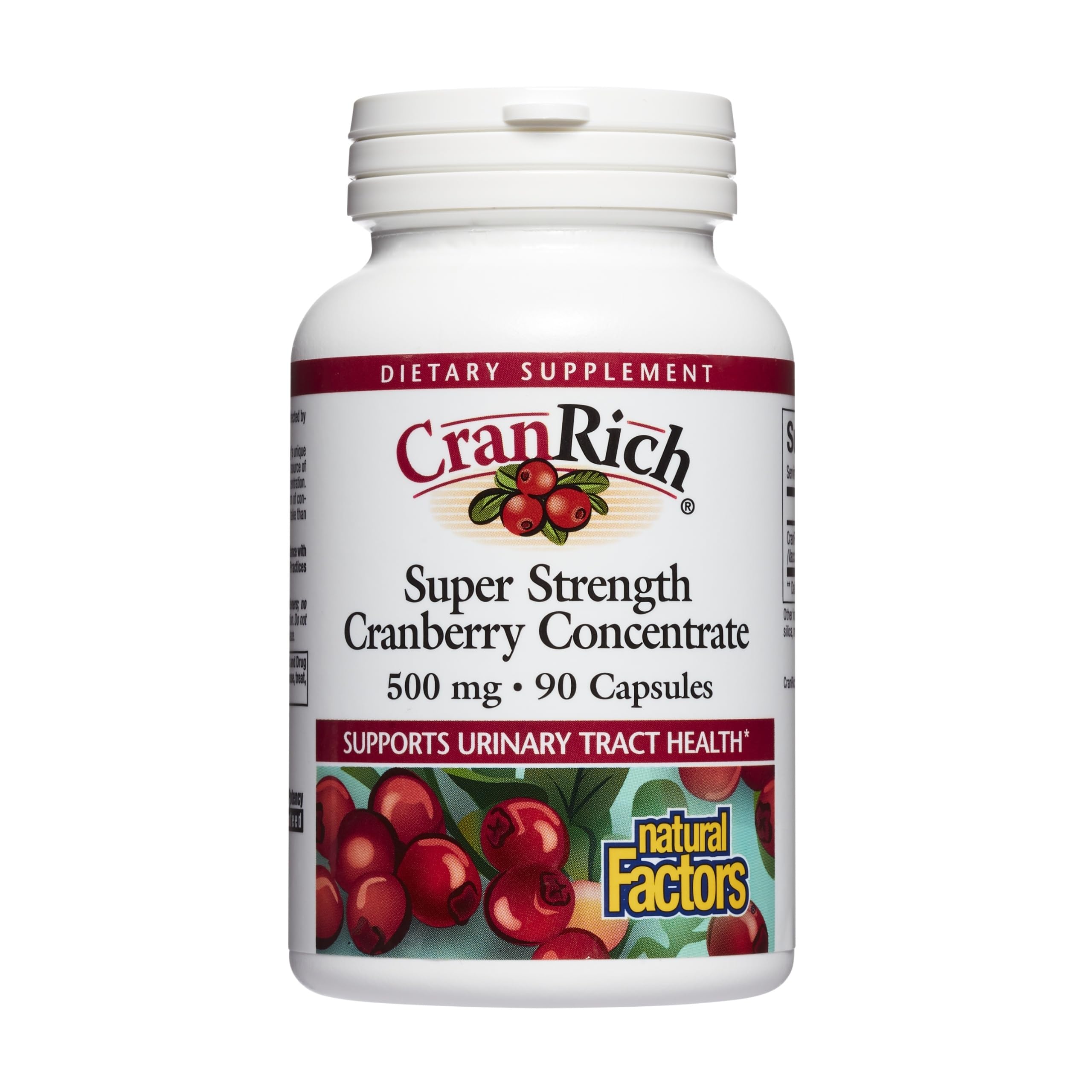 Natural Factors - CranRich Super Strength Cranberry Concentrate 500mg, Supports Urinary Tract Health, 90 Capsules