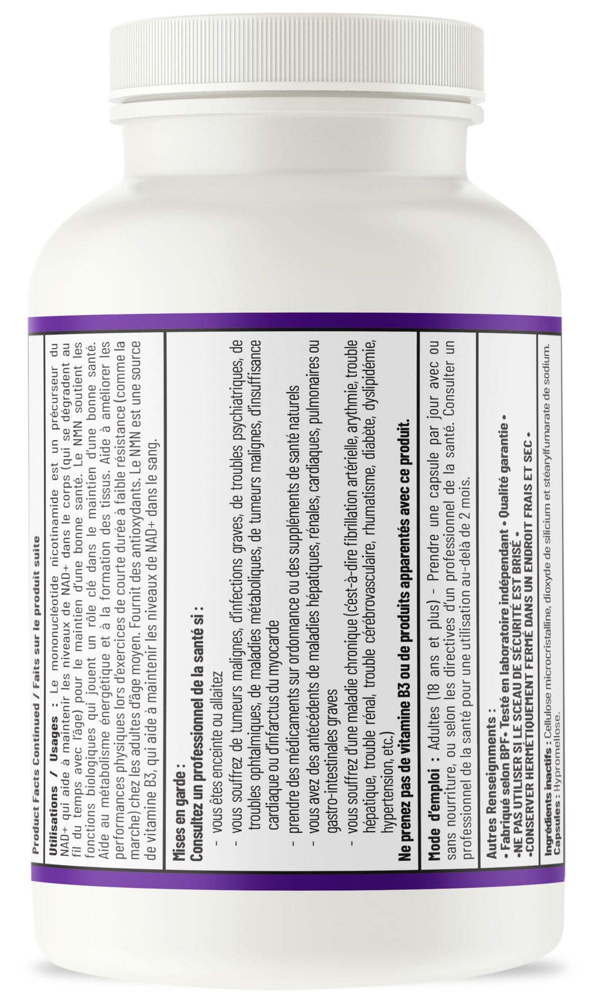 AOR NMN 600mg Capsules, Made in Canada, 30 Vegan Capsules, 30 Day Supply