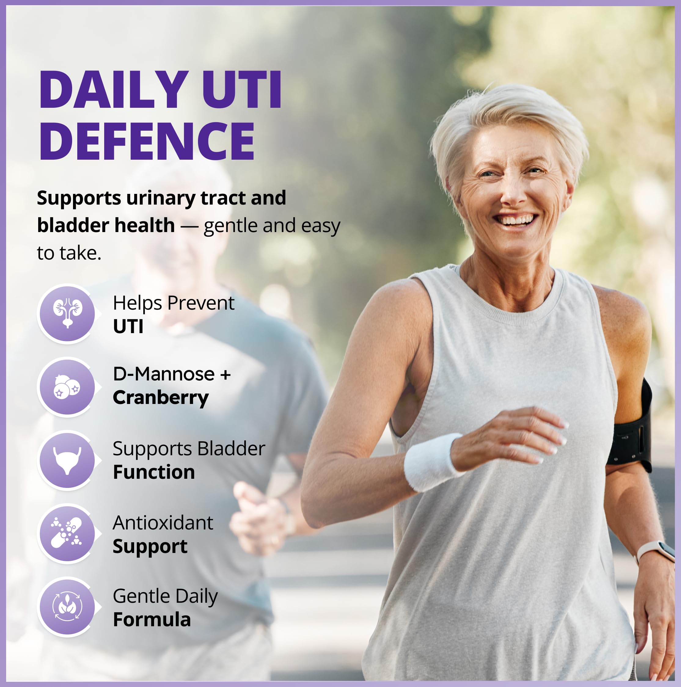 CanPrev UTI Protect, 60 Capsules 30-Day Supply - D-Mannose for Bladder Support with Cranberry, Parsley, Garlic & Grapeseed Extracts, Promotes Bladder Comfort & Urinary Tract Wellness - Vegan & Non-GMO