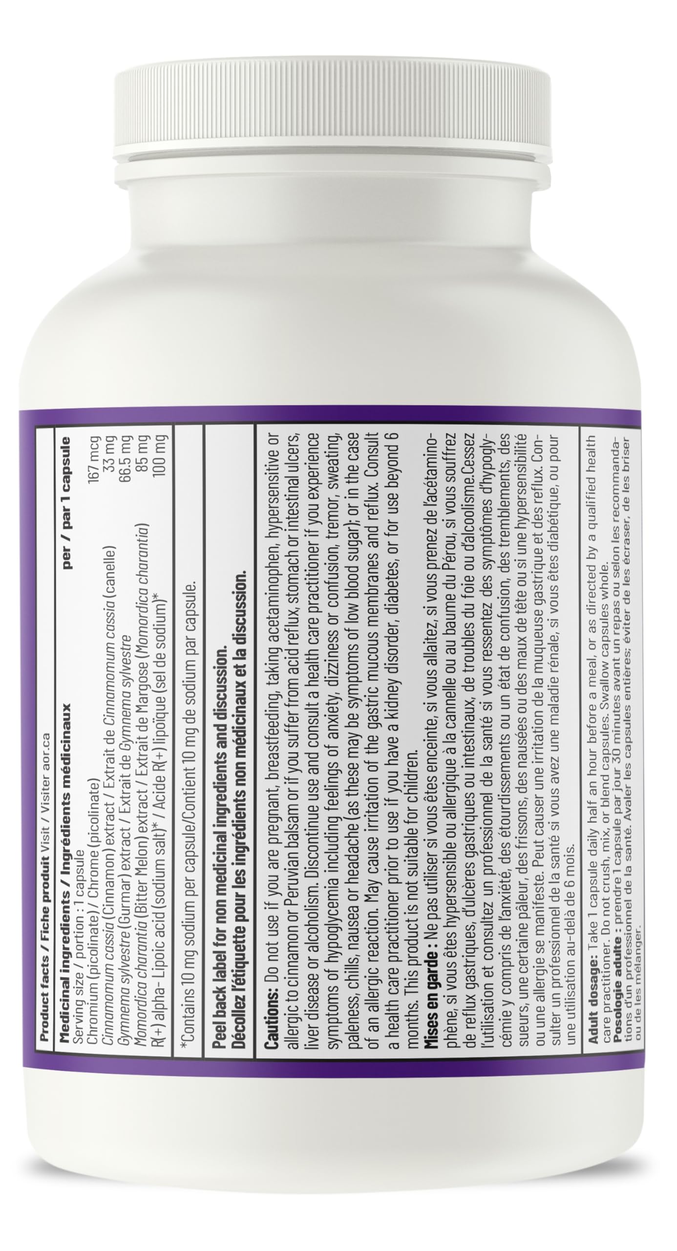 AOR Ortho Glucose II 285 mg, 90 capsules, approvisionnement de 90 jours – Soutien équilibré de la glycémie et complément pour la santé nerveuse – Végétalien et sans gluten – Picolinate de chrome pour le maintien du taux de glucose sanguin