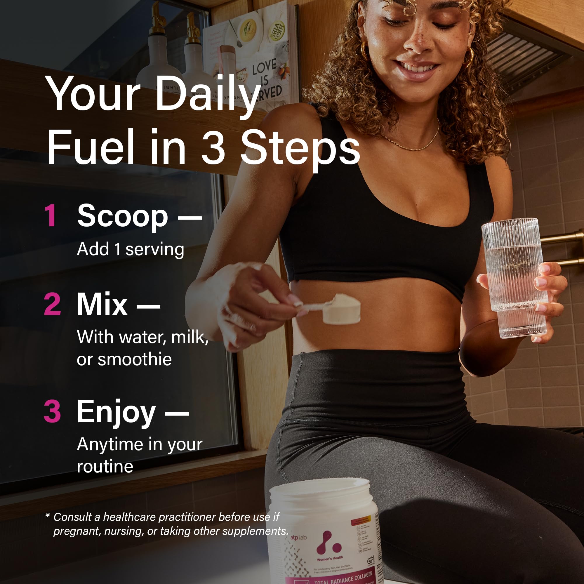 ATP LAB - Total Radiance Collagène 360g - Poudre de protéines de collagène pour femmes - Pour la peau, les cheveux et les ongles - Suppléments de collagène pour femmes