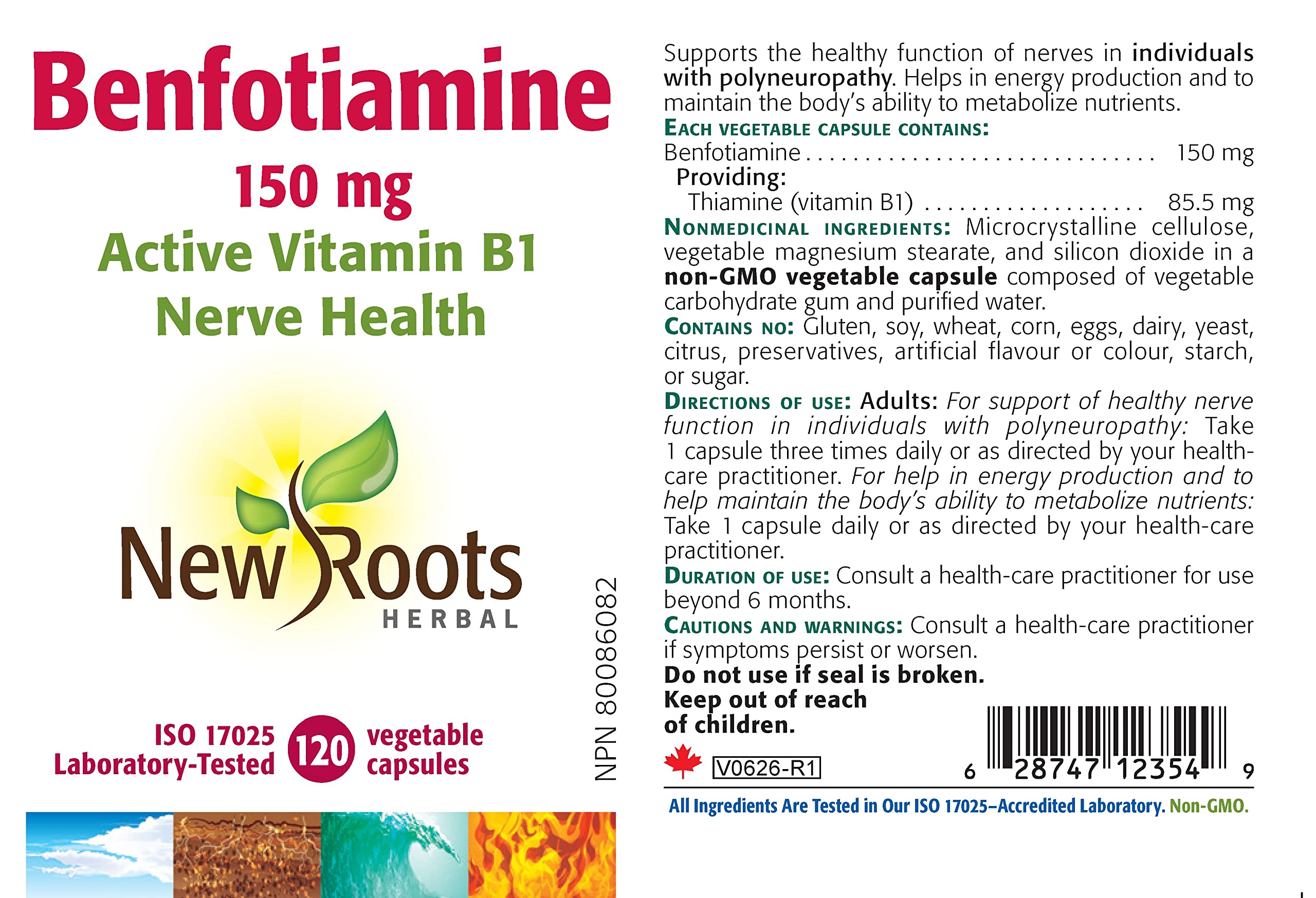 New Roots Herbal Benfotiamine Vitamine B1 150 mg