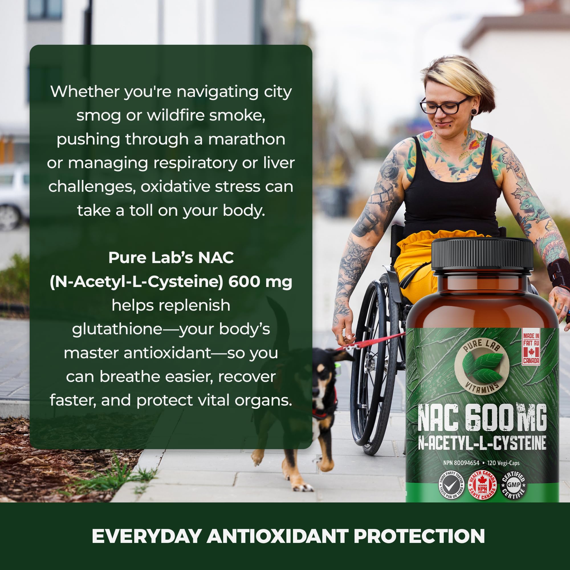 Pure Lab Vitamins NAC N-acétyl-L-cystéine 120 gélules végétales