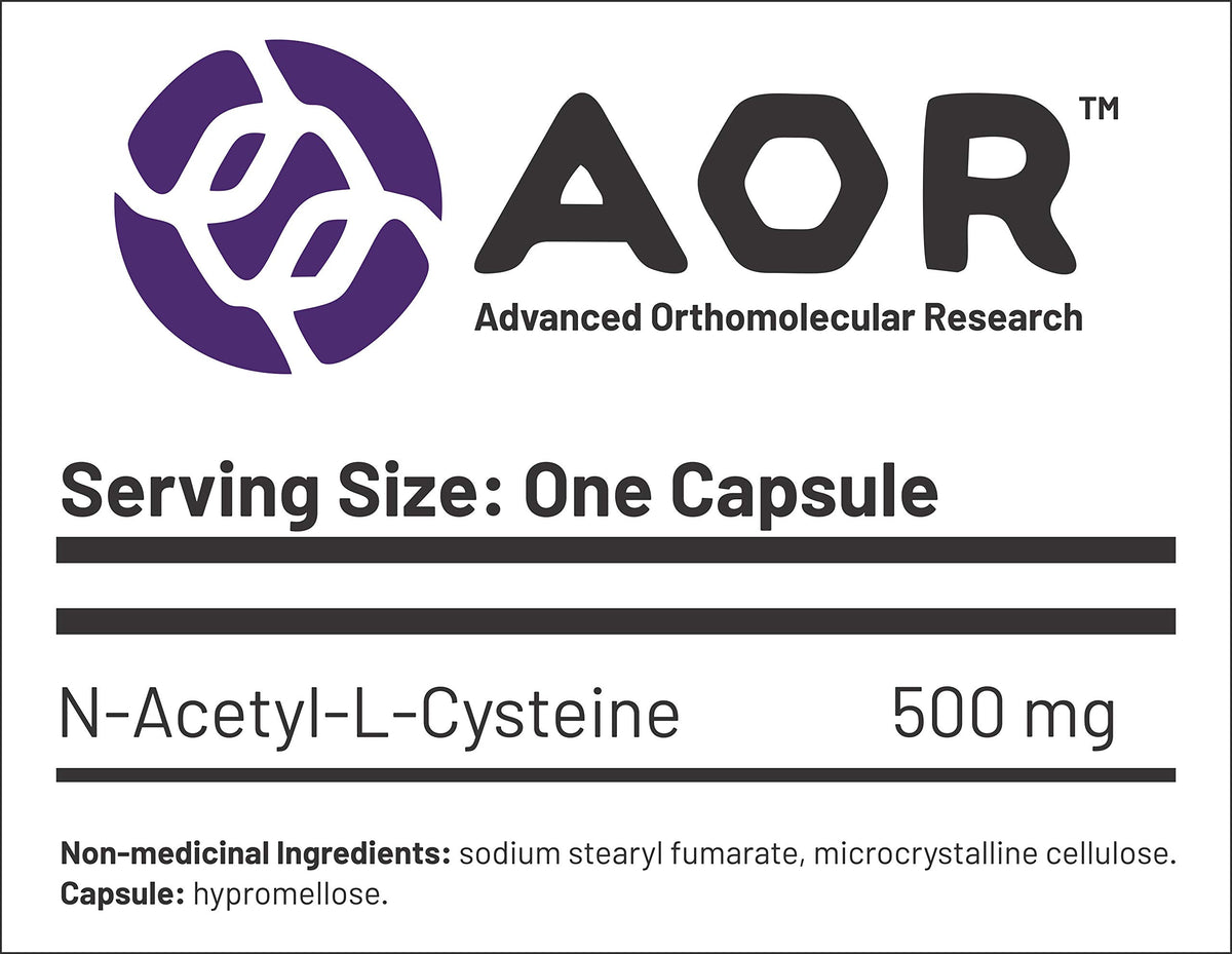 AOR NAC Supplement, N Acetyl Cysteine, 500 mg, Gluten Free, 120 Day Supply