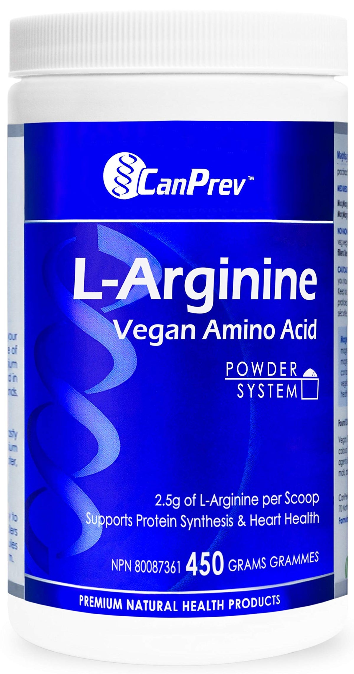 CanPrev L-Arginine Powder, Single Ingredient, Vegan, Made in Canada, 450 g