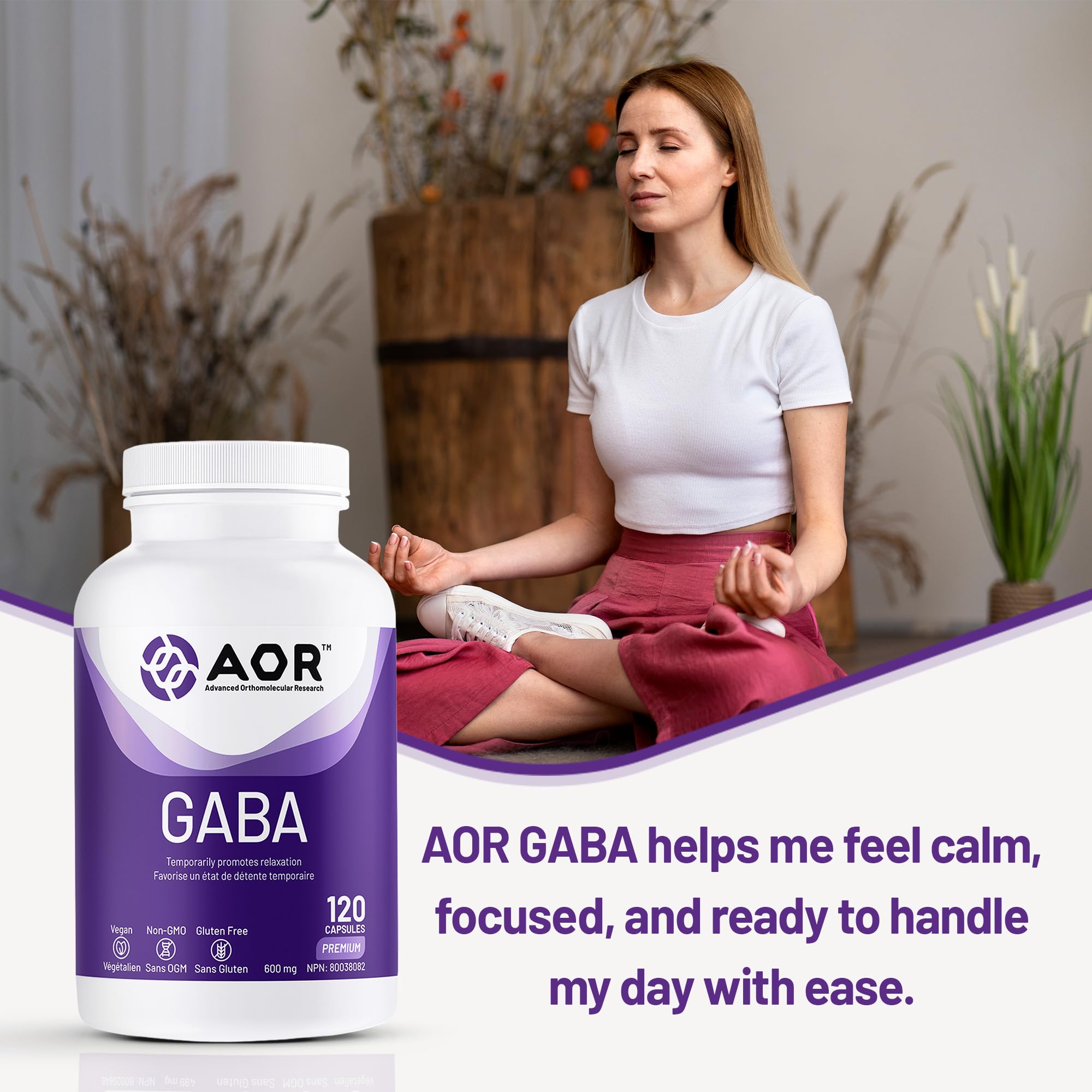 AOR GABA 600mg Complément d'Acide Gamma-Aminobutyrique