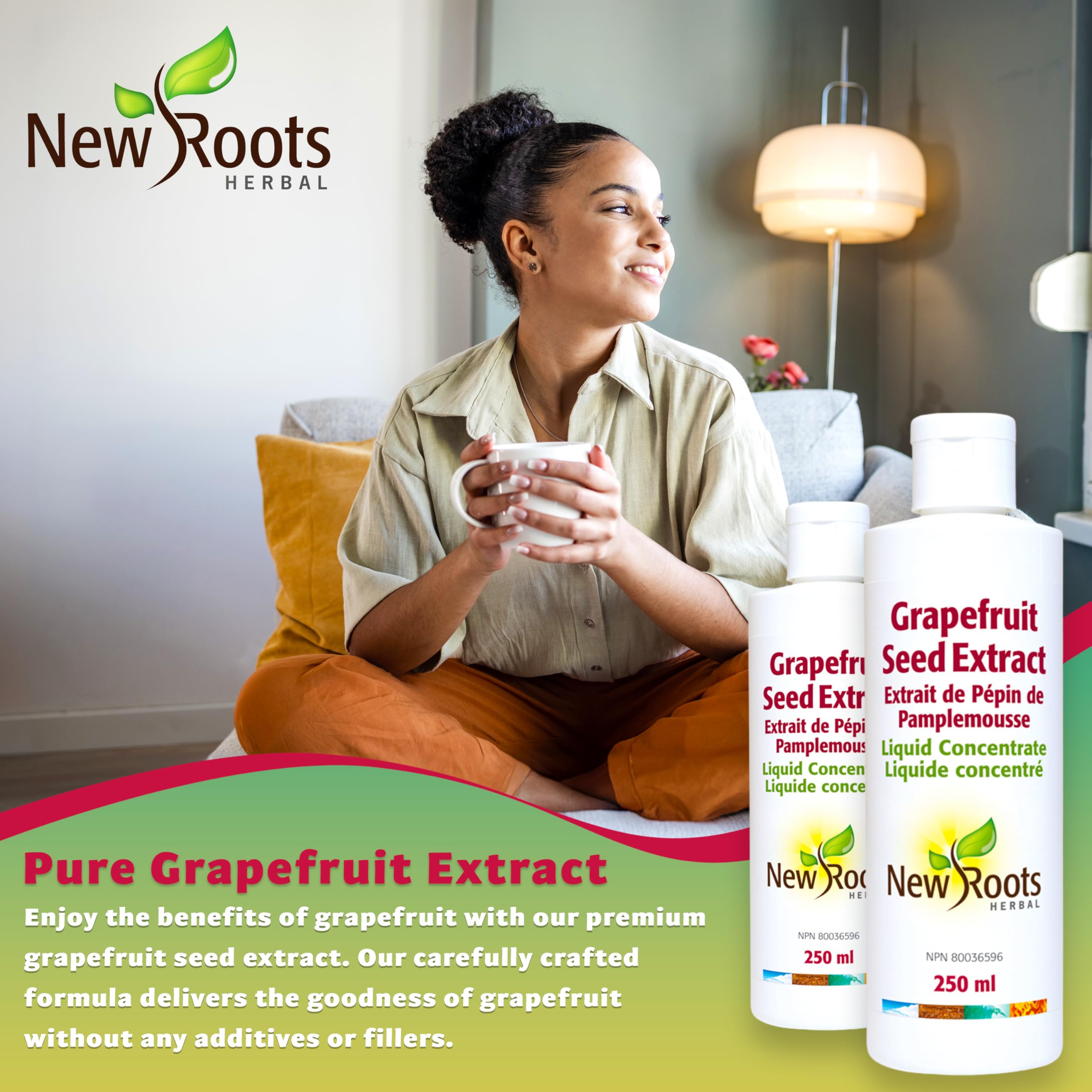 New Roots Herbal - Extrait de pépins de pamplemousse (EPP) - Concentré liquide format voyage, source de vitamine C pour le bien-être quotidien, sans gluten ni soja - Favorise le confort digestif et la vitalité de la peau