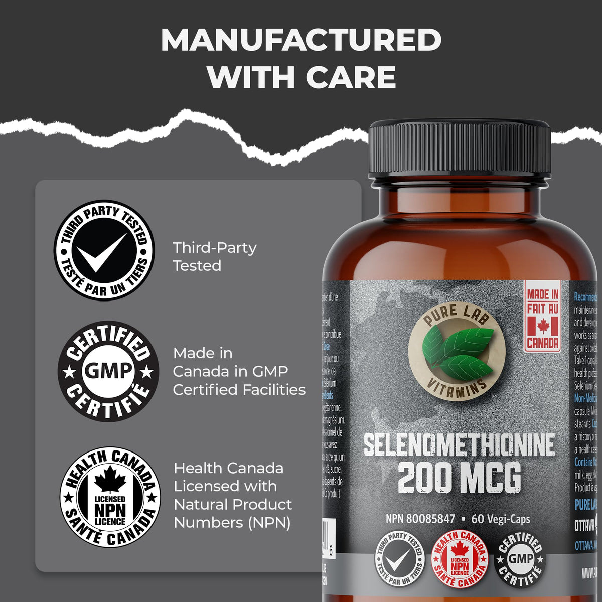 Pure Lab Vitamins Selenomethionine - 60 Vegi-caps