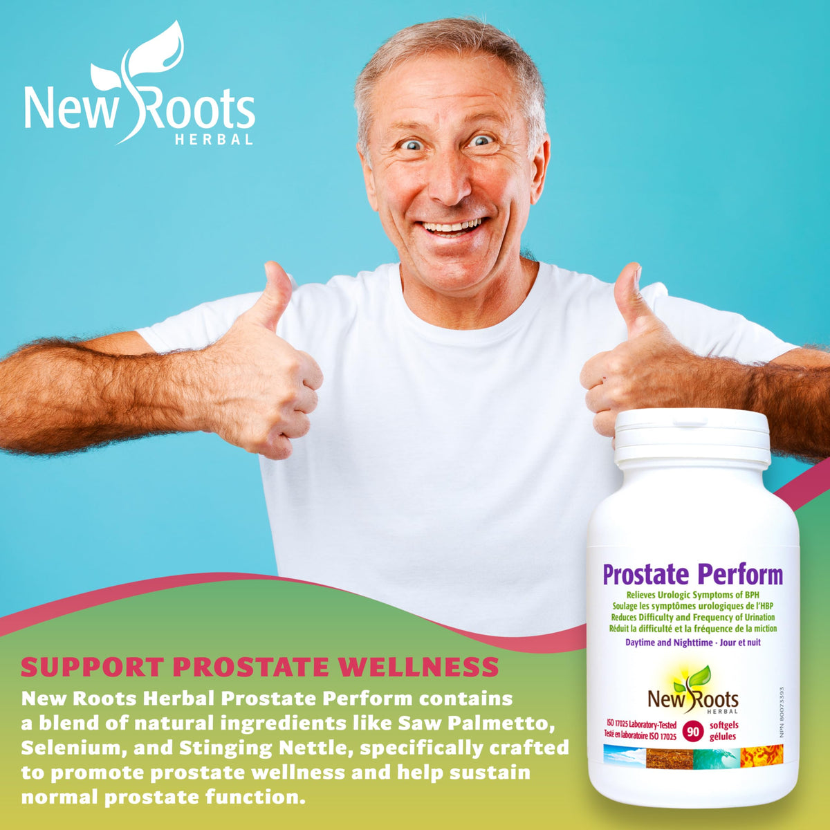 New Roots Herbal Prostate Perform, Pumpkin Seed Oil, 90 Softgels