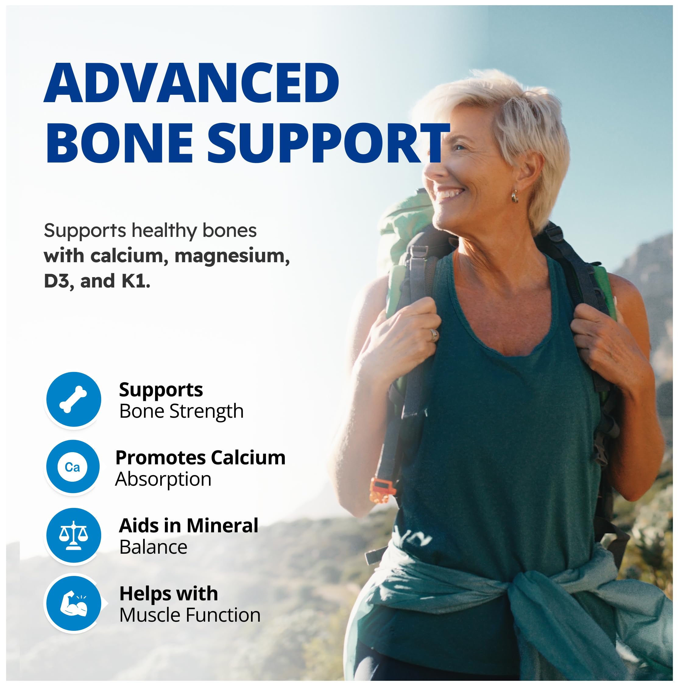 CanPrev Ostéo Prolong, 120 V-Caps, pour 30 jours, Contient du Calcium, du Bisglycinate de Magnésium, du Zinc, des Suppléments de Bore et des Vitamines D3 et K1, Contribue au maintien d'os et de dents sains chez l'homme et la femme