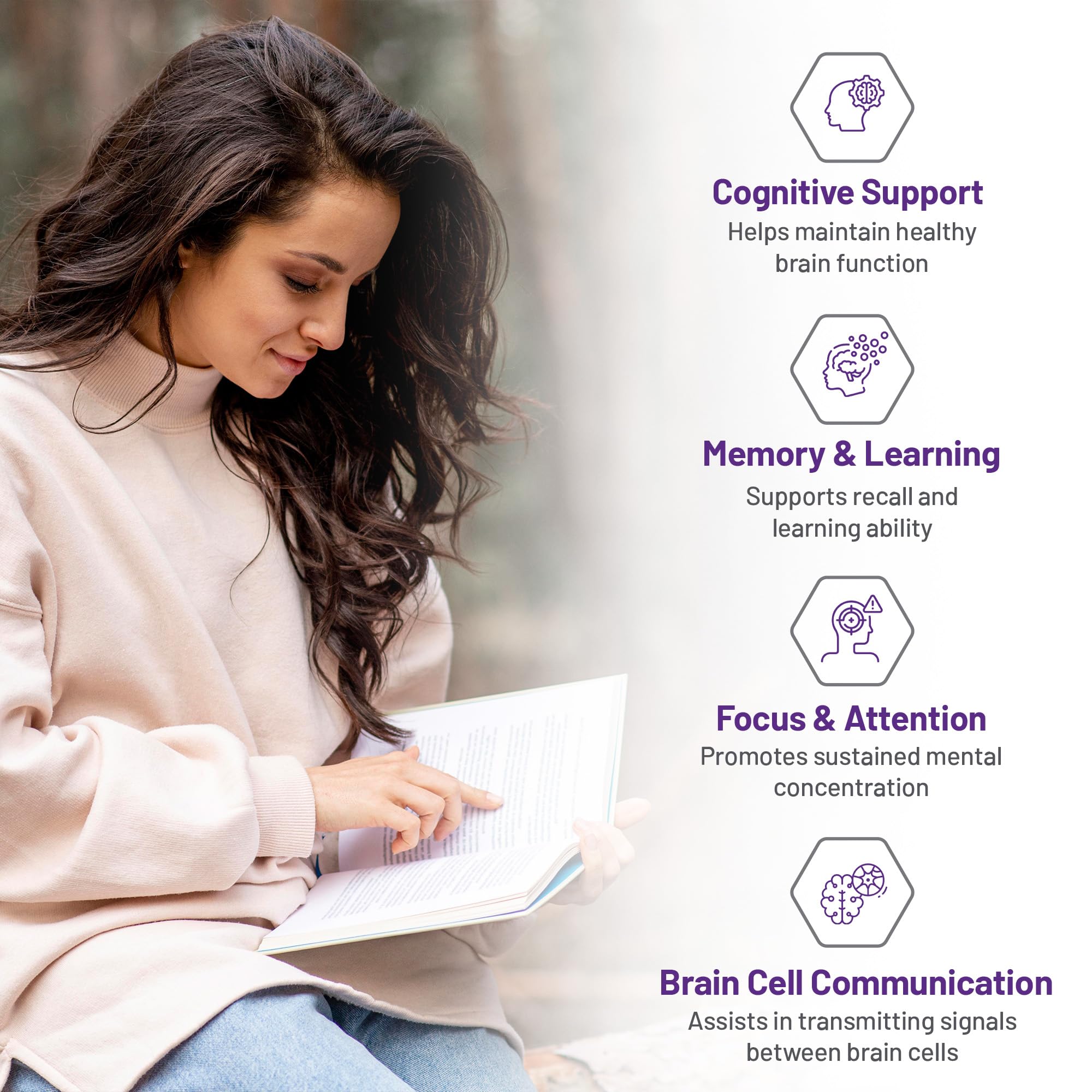 AOR Xerenoos Citicoline, complément avec Bitartrate de choline, 60 capsules, cure de 30 jours – Favorise les fonctions cognitives, la concentration et la mémoire – Soutien des phospholipides pour la santé du cerveau – Sans OGM, végétalien et sans gluten