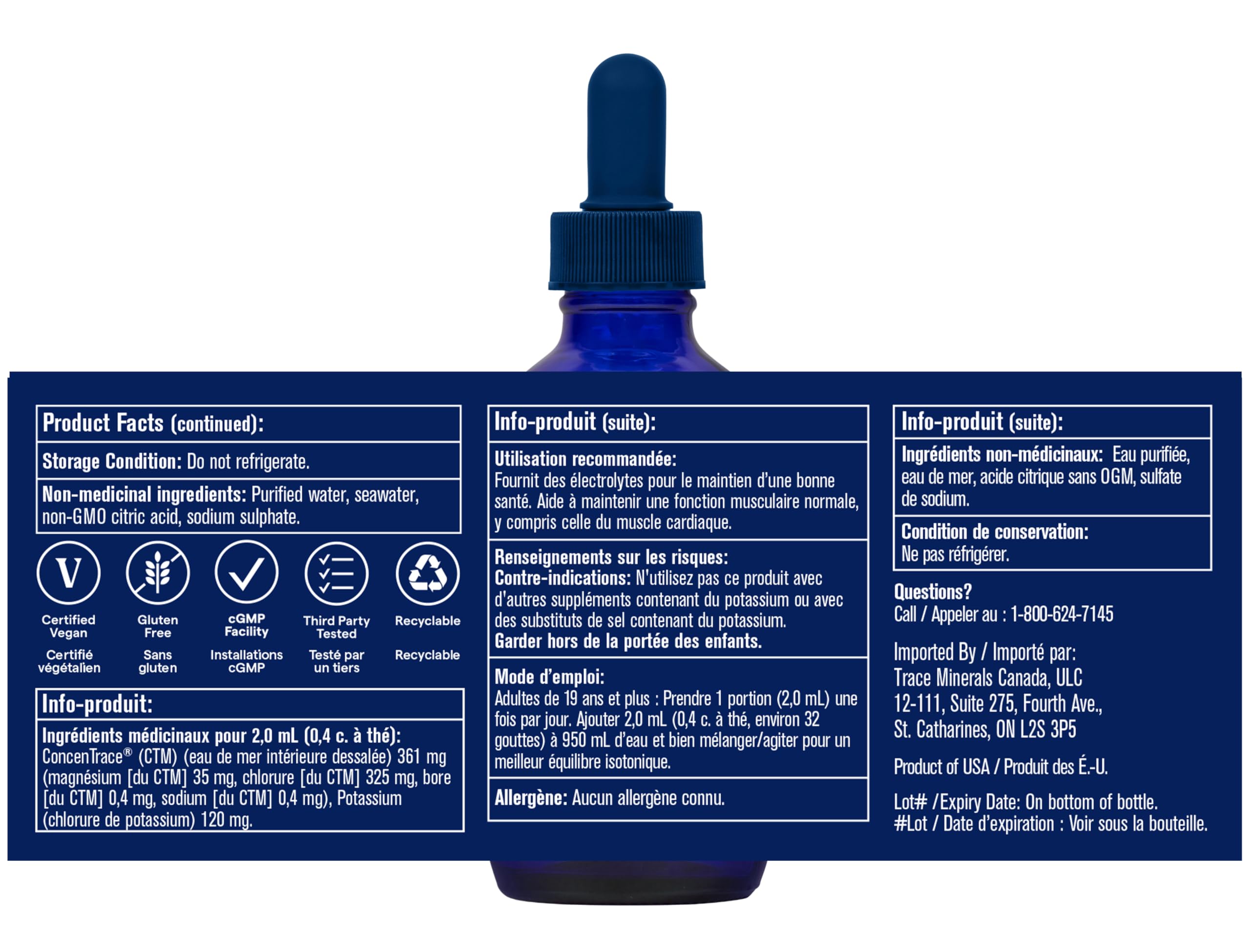 Trace Minerals No Muscle Cramps | Sugar Free Electrolyte Balance Magnesium, Potassium, Sodium | for Rapid Muscle Rehydration | 60 Servings, 4.06 fl oz