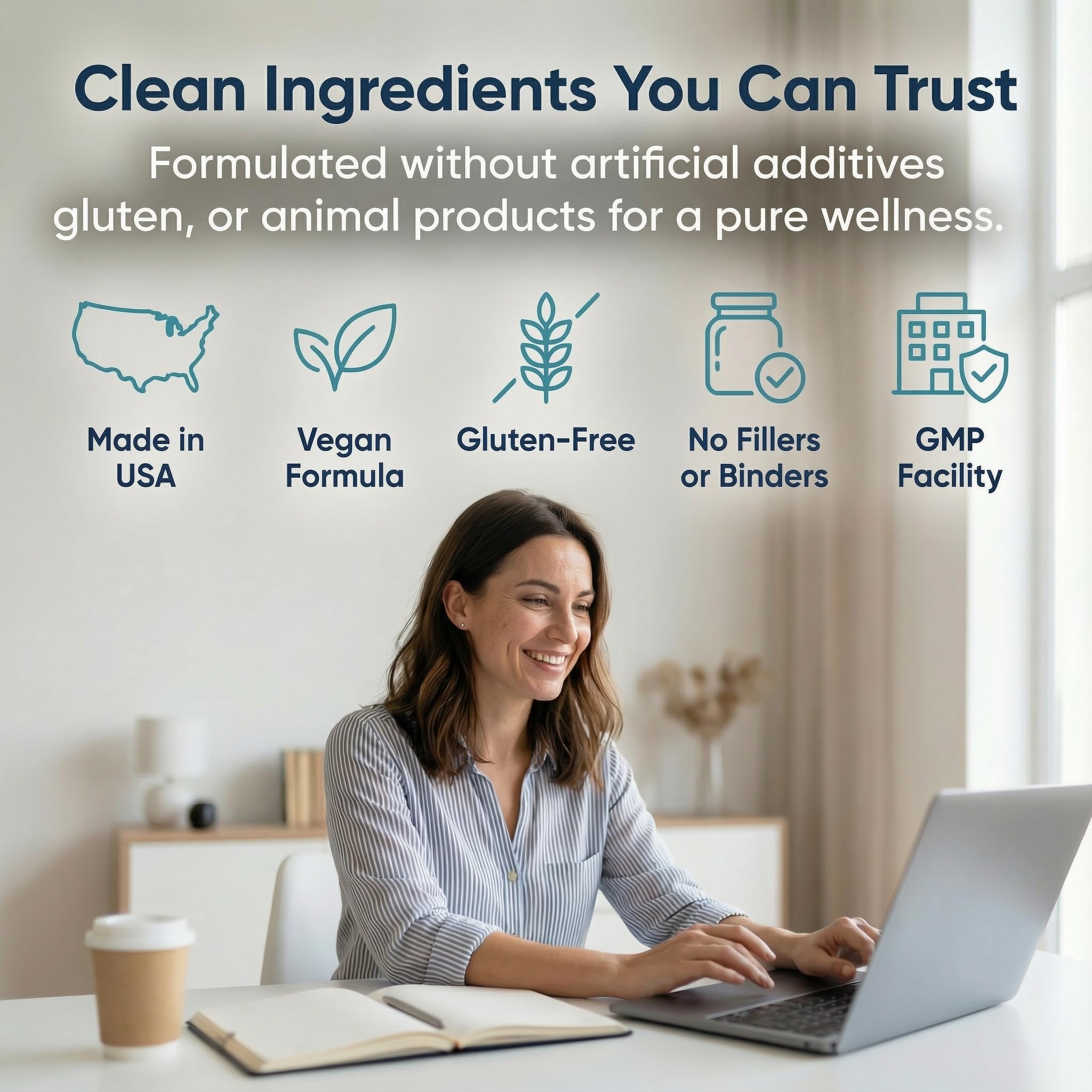 Global Health Naturals Adaptogen Recharge, 90 gélules végétaliennes - 45 jours d'approvisionnement KSM-66 Ashwagandha et Rhodiola, soutient le bien-être émotionnel, fabriqué aux États-Unis