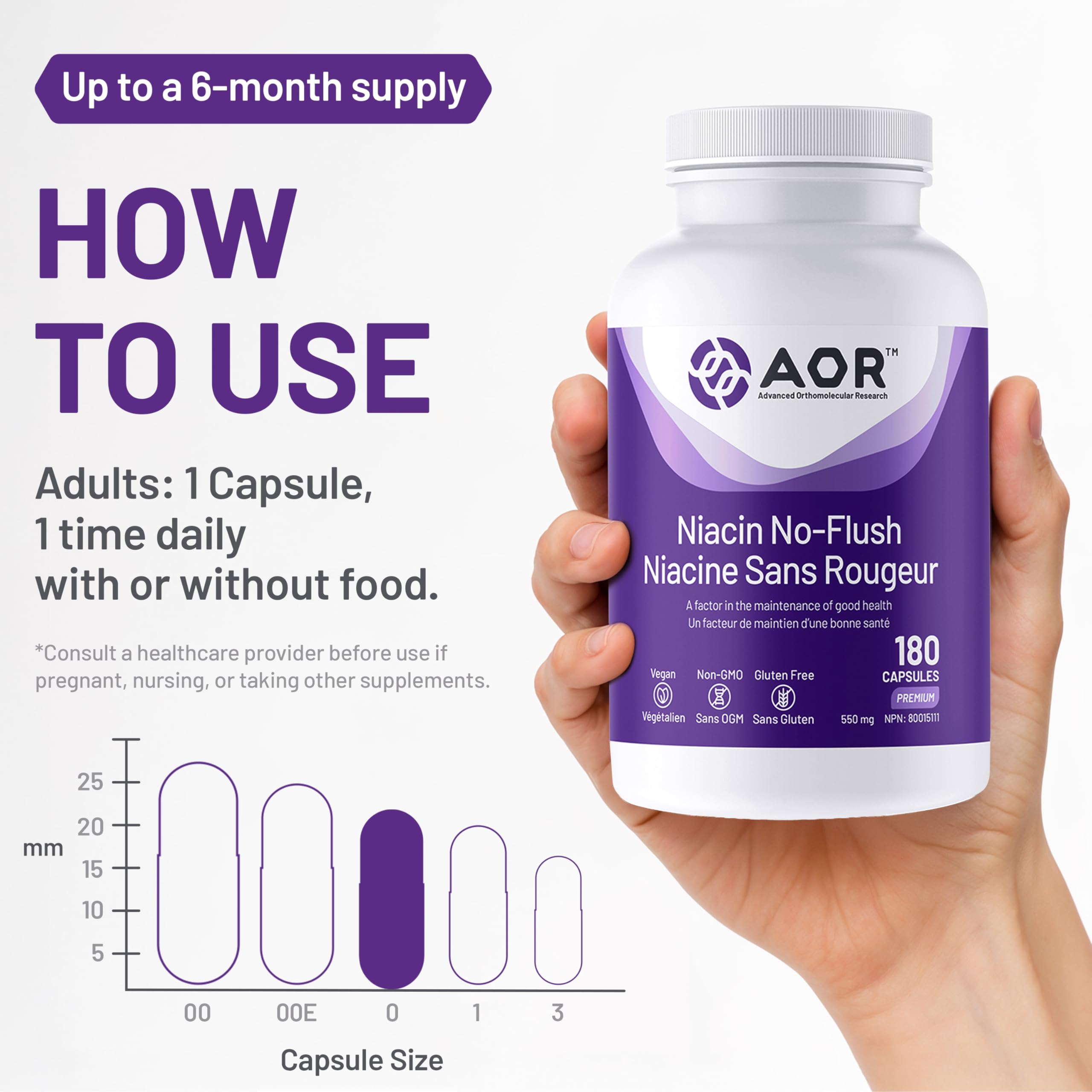 AOR - Niacine sans rougeur 550mg