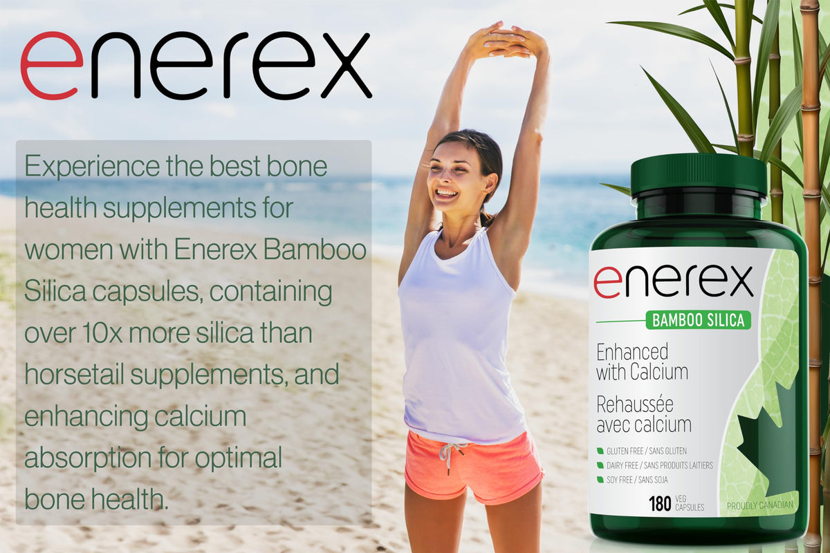 Enerex Bamboo Silica ‚Ä¢ 10x More Silica, Premium Bone, Skin, Hair and Nail formulation, 180 Veg Capsules