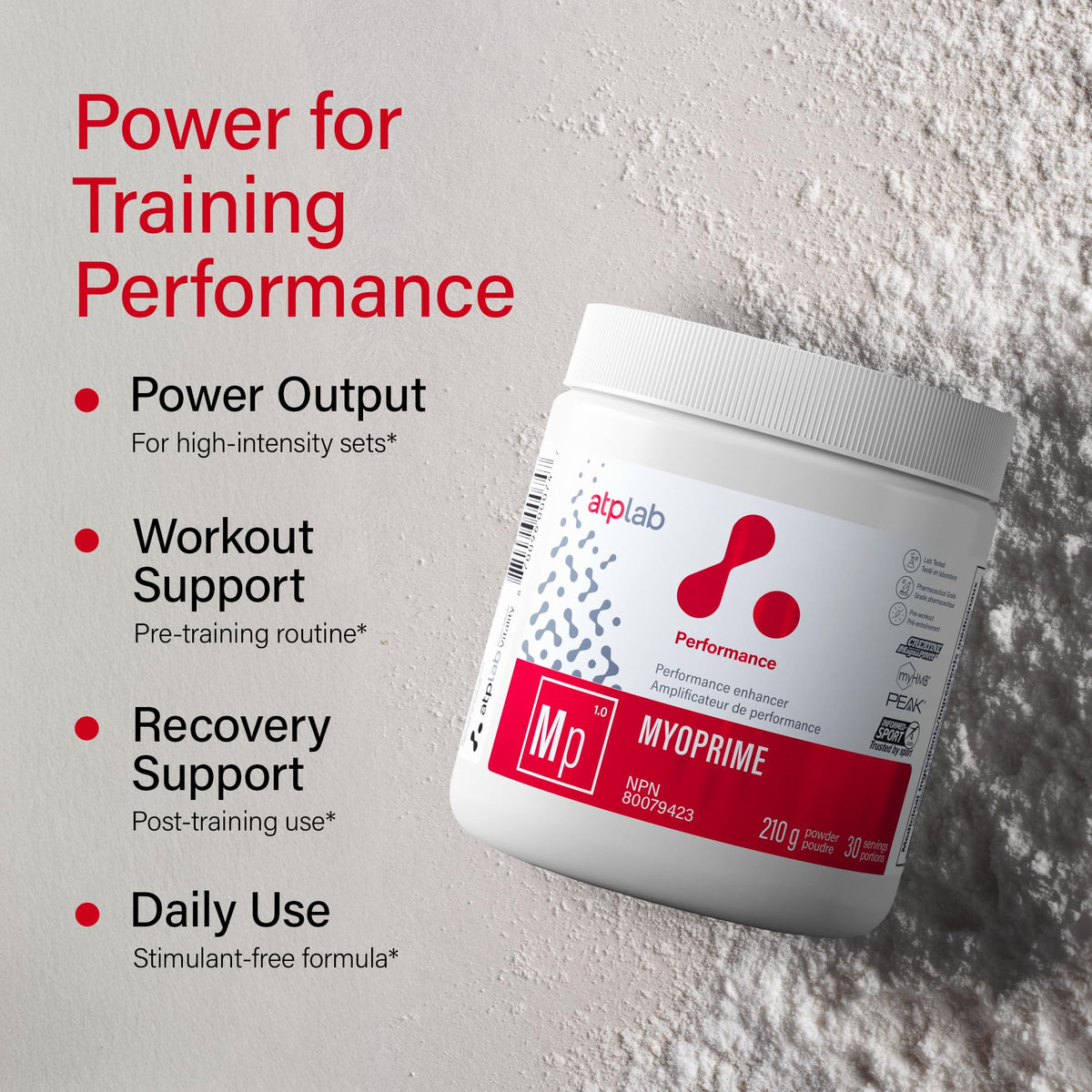 atplab Myoprime Creatine Monohydrate, Workout Supplement, Raspberry, 210g