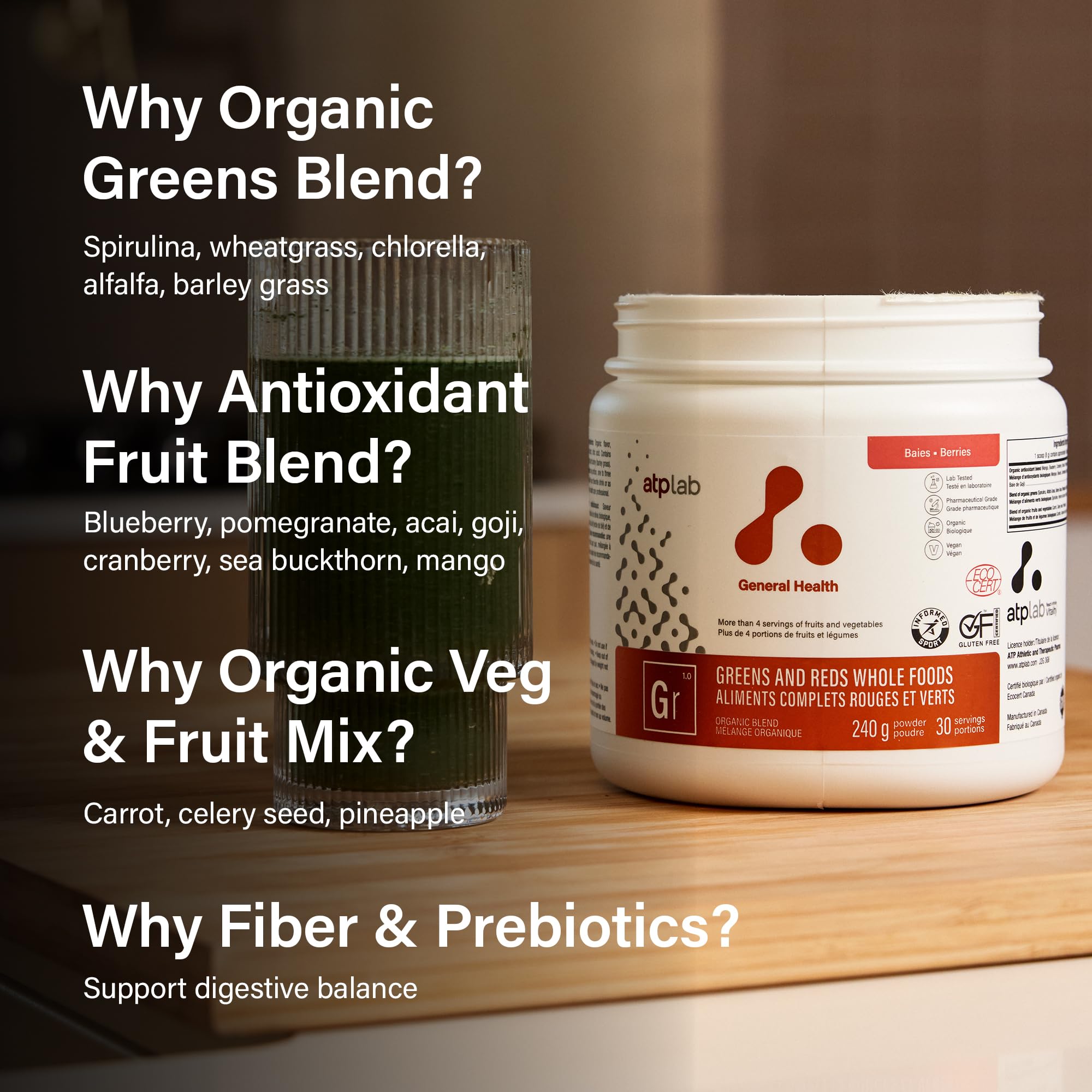 ATPLAB Greens And Reds Whole Foods, 240 g