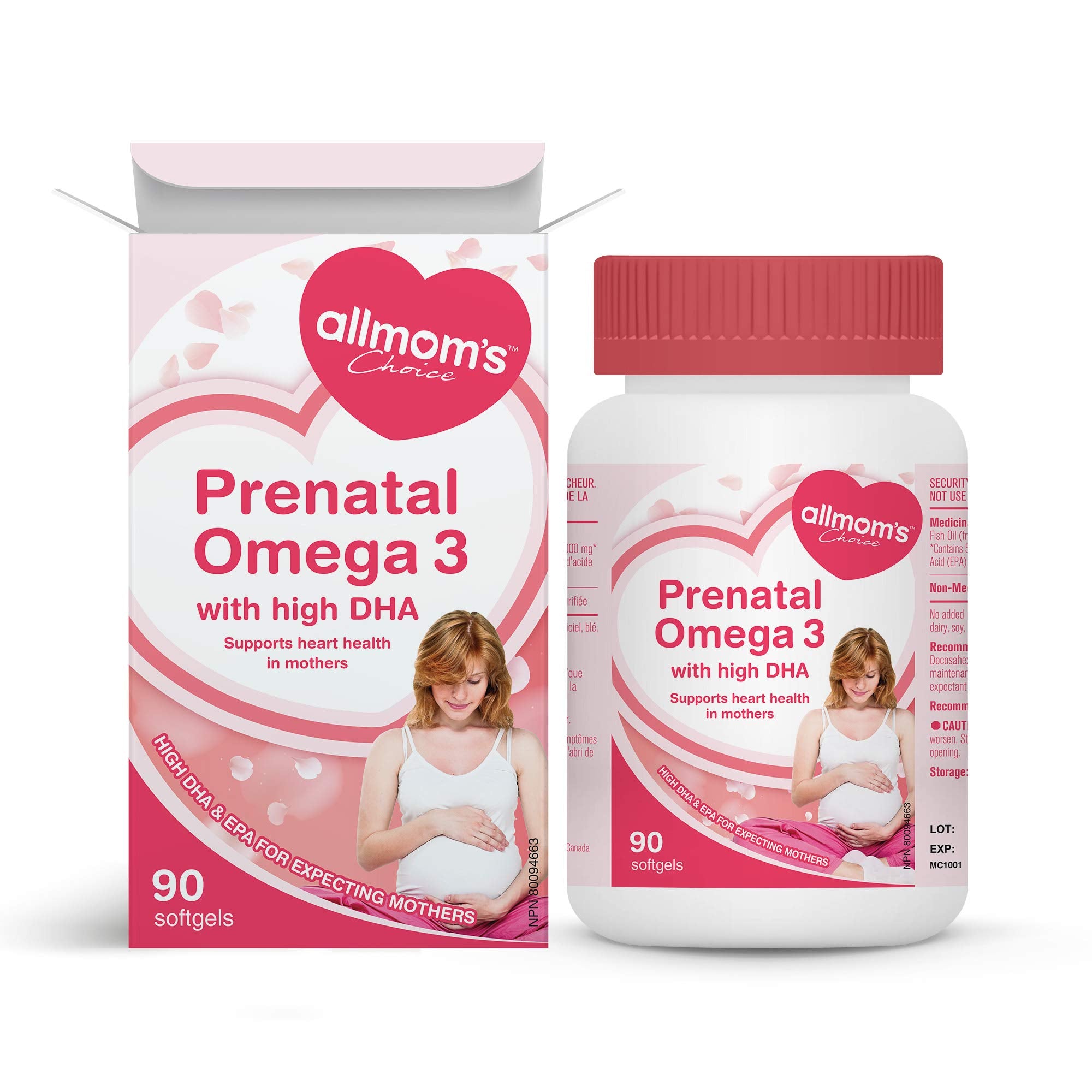 All Mom's Choice - Prenatal Omega 3 with High DHA - 90 Softgels