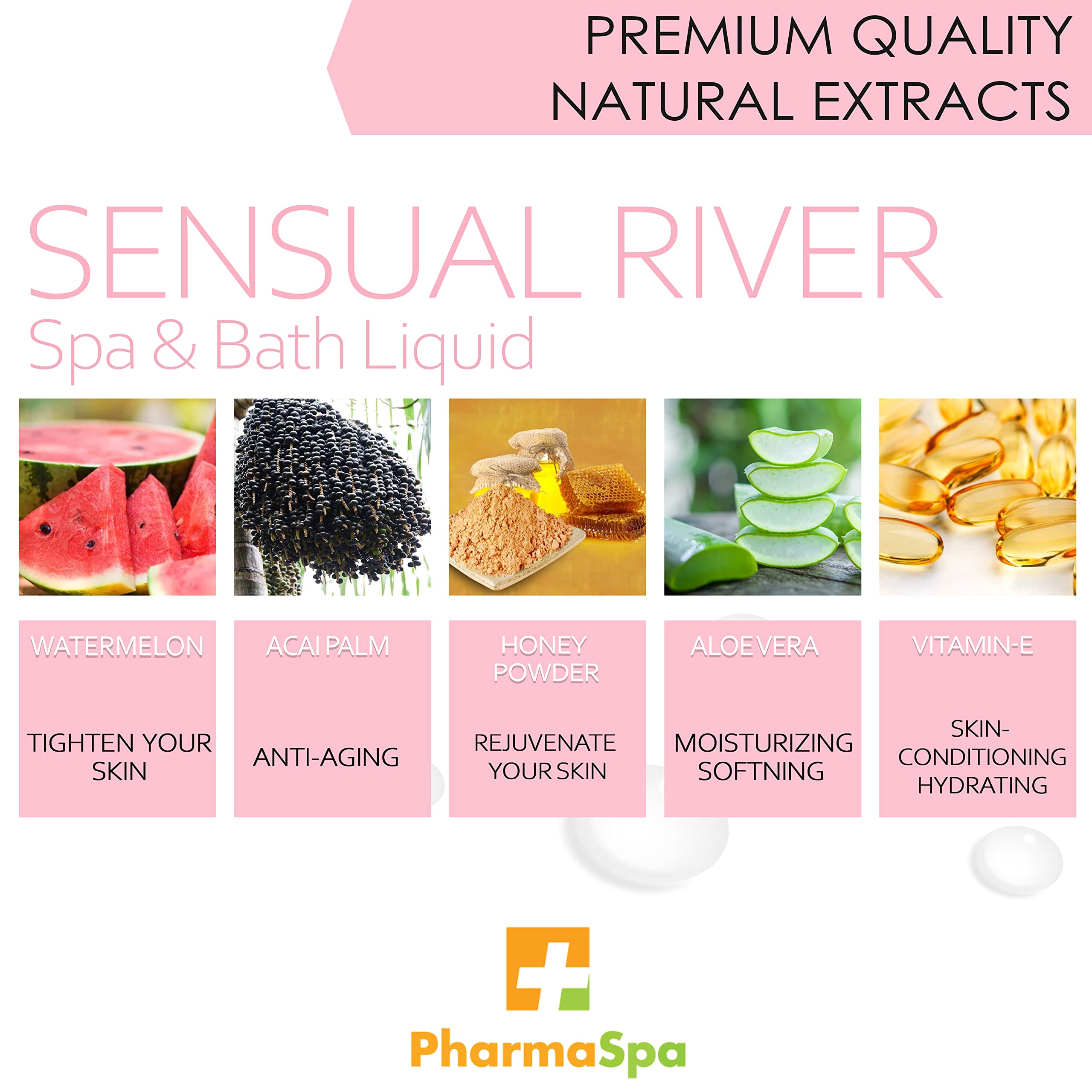 Pharmaspa Nature : Liquide pour spa et bain avec extraits entièrement naturels - 237 g/8 fl oz – Liquide d'aromathérapie pour spa – Sans gluten, sans parabènes, non testé sur les animaux