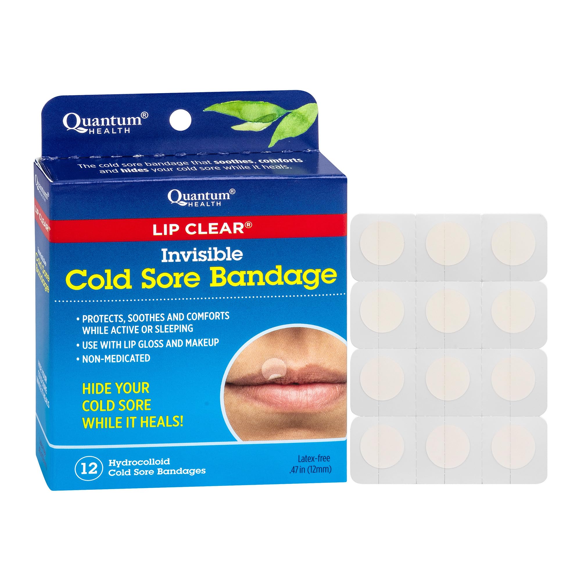Pansement invisible pour les boutons de fièvre Lip Clear de Quantum Health