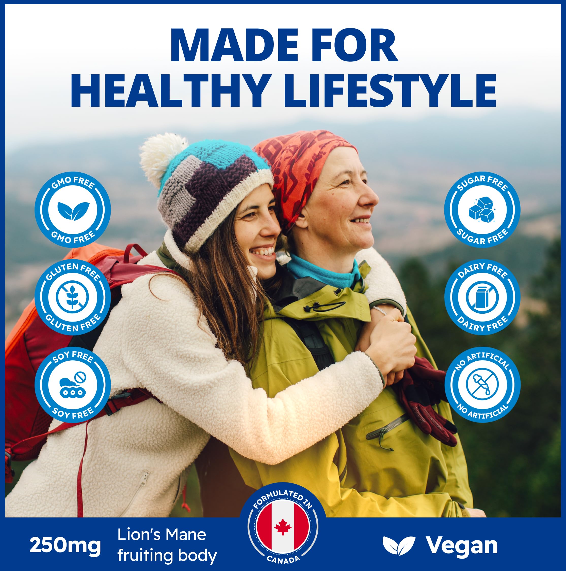 CanPrev Lion's Mane Full Spectrum Mushroom Supplement, 60 Veg Caps 2-Month Supply, Featuring Fruiting Body & Mycelium, Supports for Mental Clarity, Daily Focus & Cognitive Function, Vegan, Gluten-Free