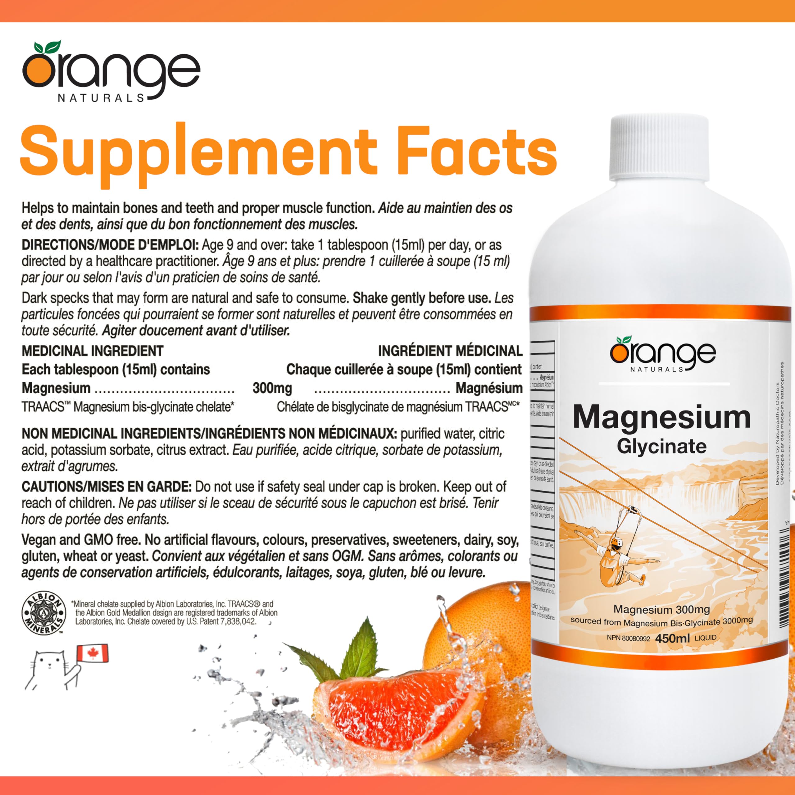 Orange Naturals Magnésium Glycinate 200mg