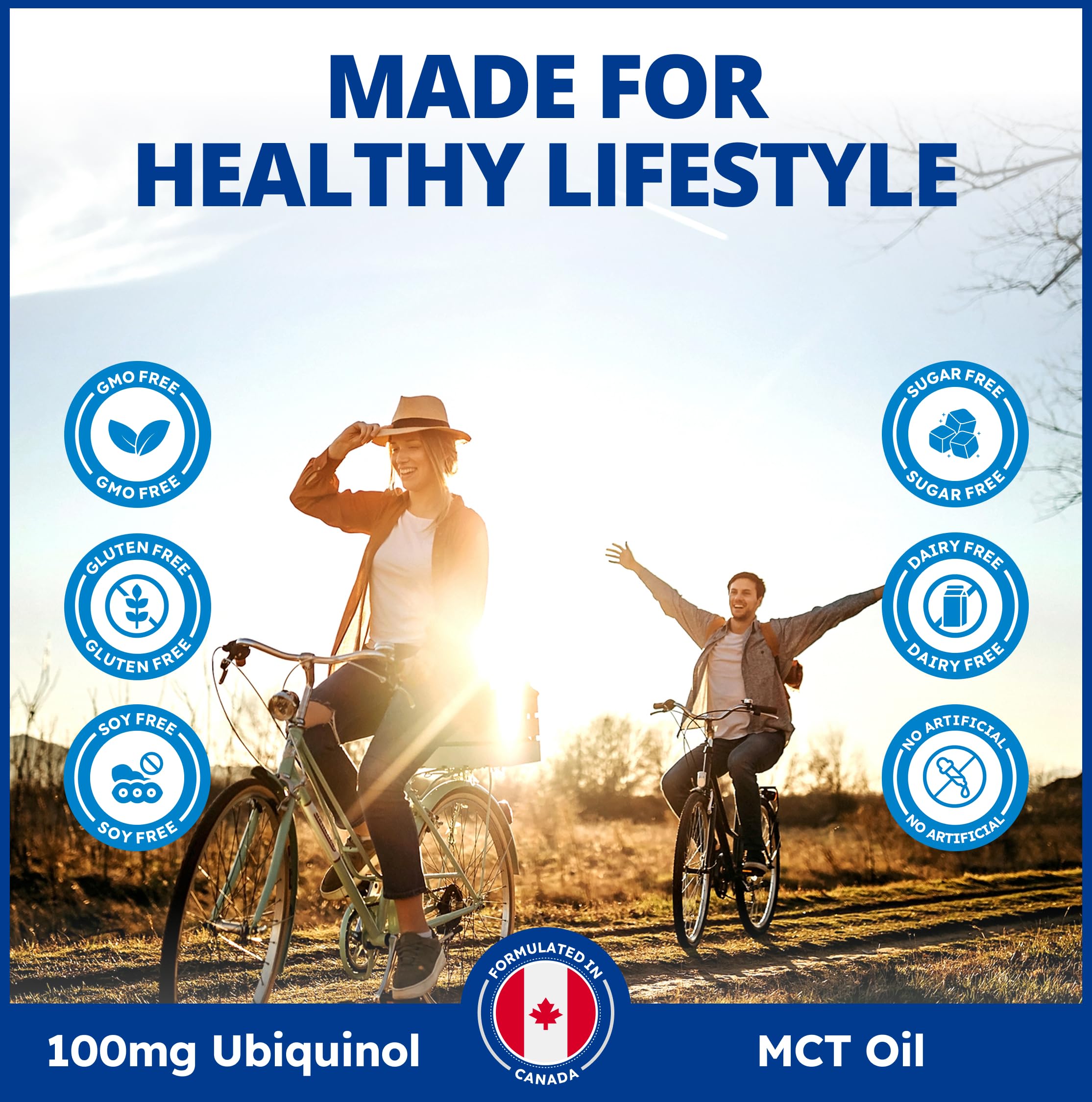 CanPrev Ubiquinol 100mg avec Huile MCT, 60 Gélules, Approvisionnement de 2 Mois, Supplément de CoQ10 pour le Soutien Cardiaque et Cardiovasculaire, Absorption Améliorée, Sans OGM et Sans Gluten, Coenzyme Q10 pour l'Énergie et la Vitalité
