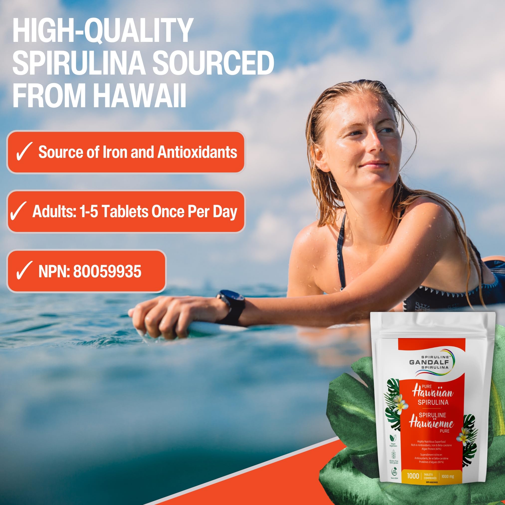 Gandalf Pure Hawaiian Spirulina 1000mg