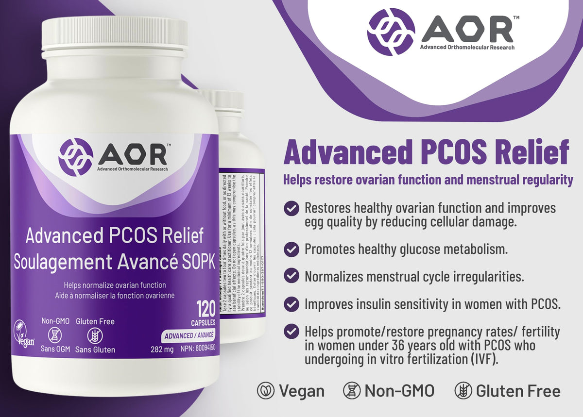 AOR PCOS Support, Myo Inositol D Chiro Inositol, 120 Caps, 30 Day Supply