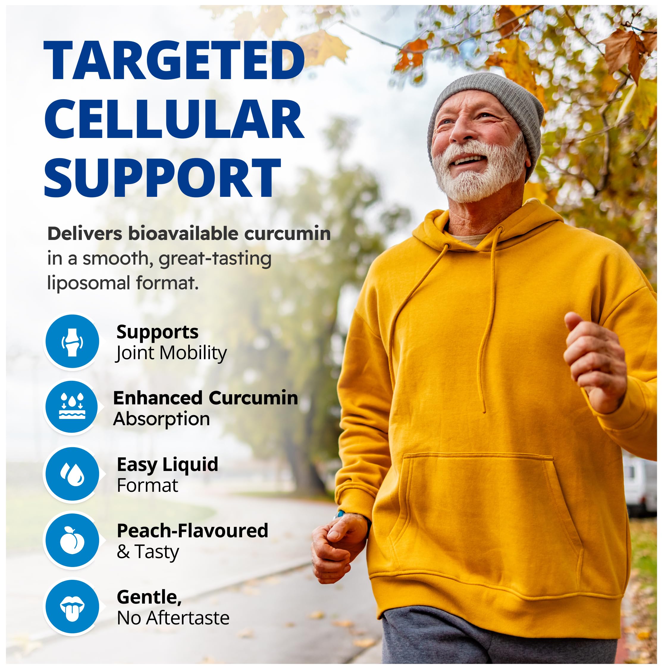 CanPrev - Curcumin 100 Liposomal, 225ml Liquid 45-Servings - Vegan, Non-GMO & Gluten-Free - Provides Antioxidants - Rapid and Sustained Uptake - Joint Support - Delicious Peach Flavour