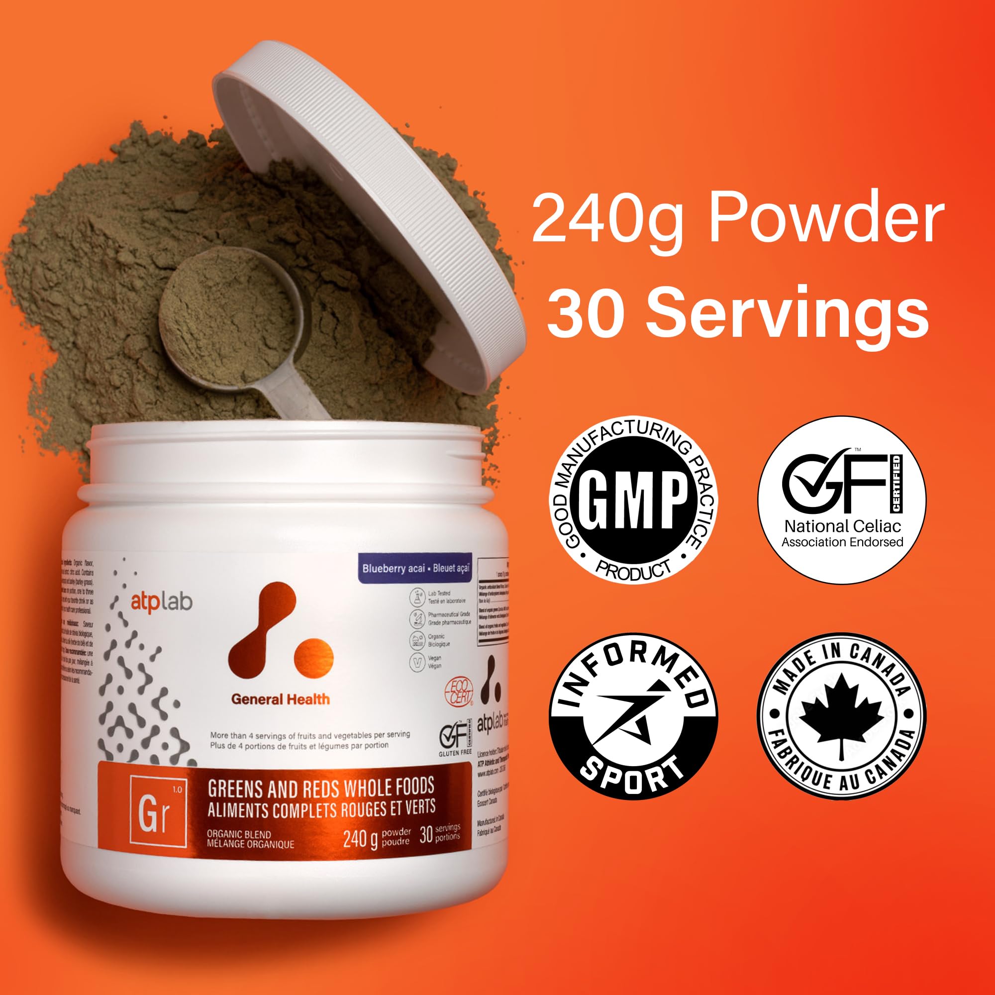 ATPLAB Greens And Reds Whole Foods, 240 g