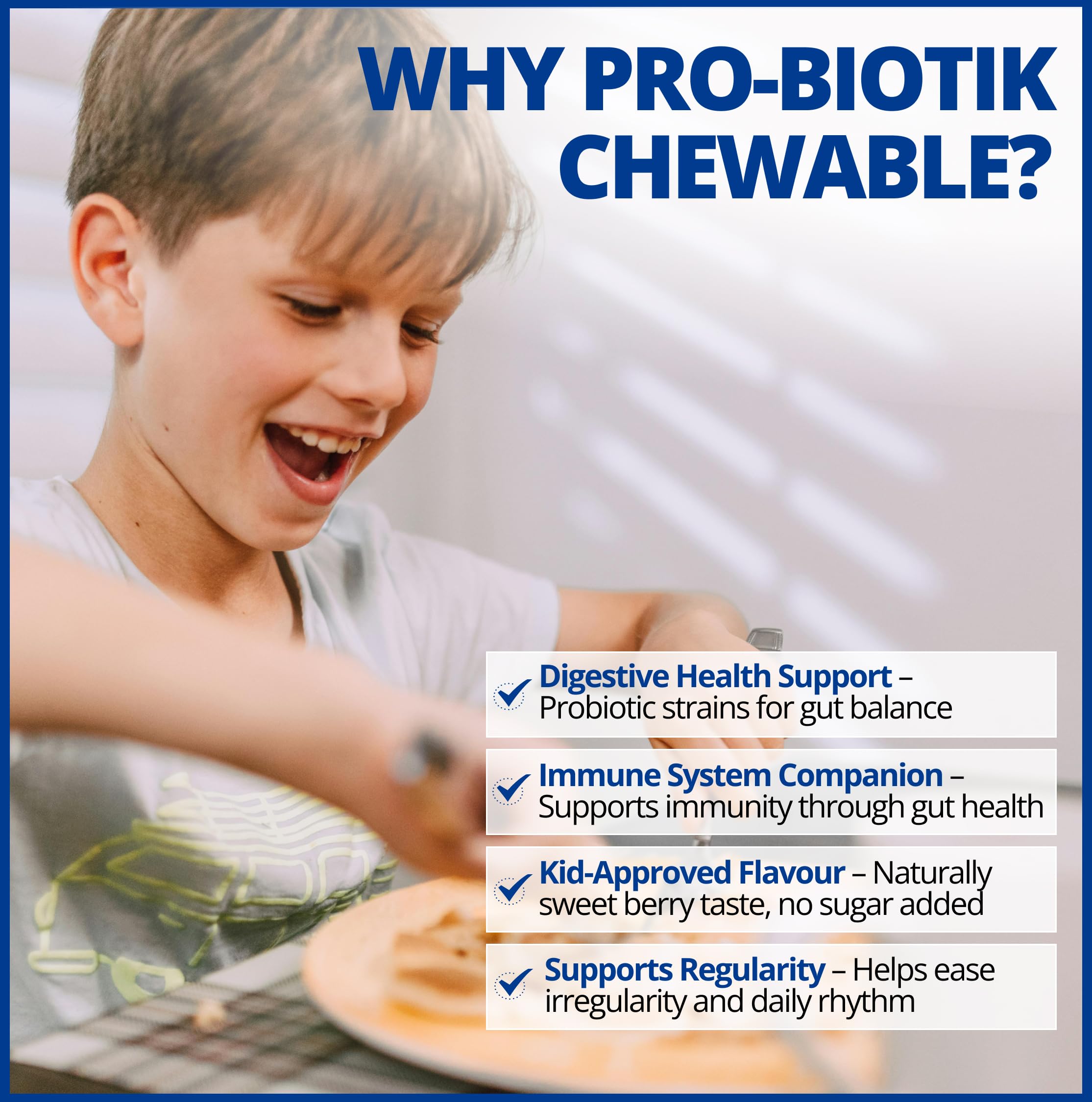 Canprev Pro-Biotik, 30 comprimés à croquer, approvisionnement de 30 jours, saveur de baies - Supplément probiotique pour enfants avec 5 milliards d'UFC et vitamines A, C et D3 - Idéal pour les enfants de 3 ans et plus, favorise des os et des dents solides