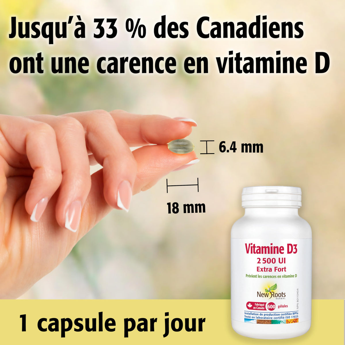 New Roots Herbal - Vitamin D3 2500 IU Extra Strength Softgels