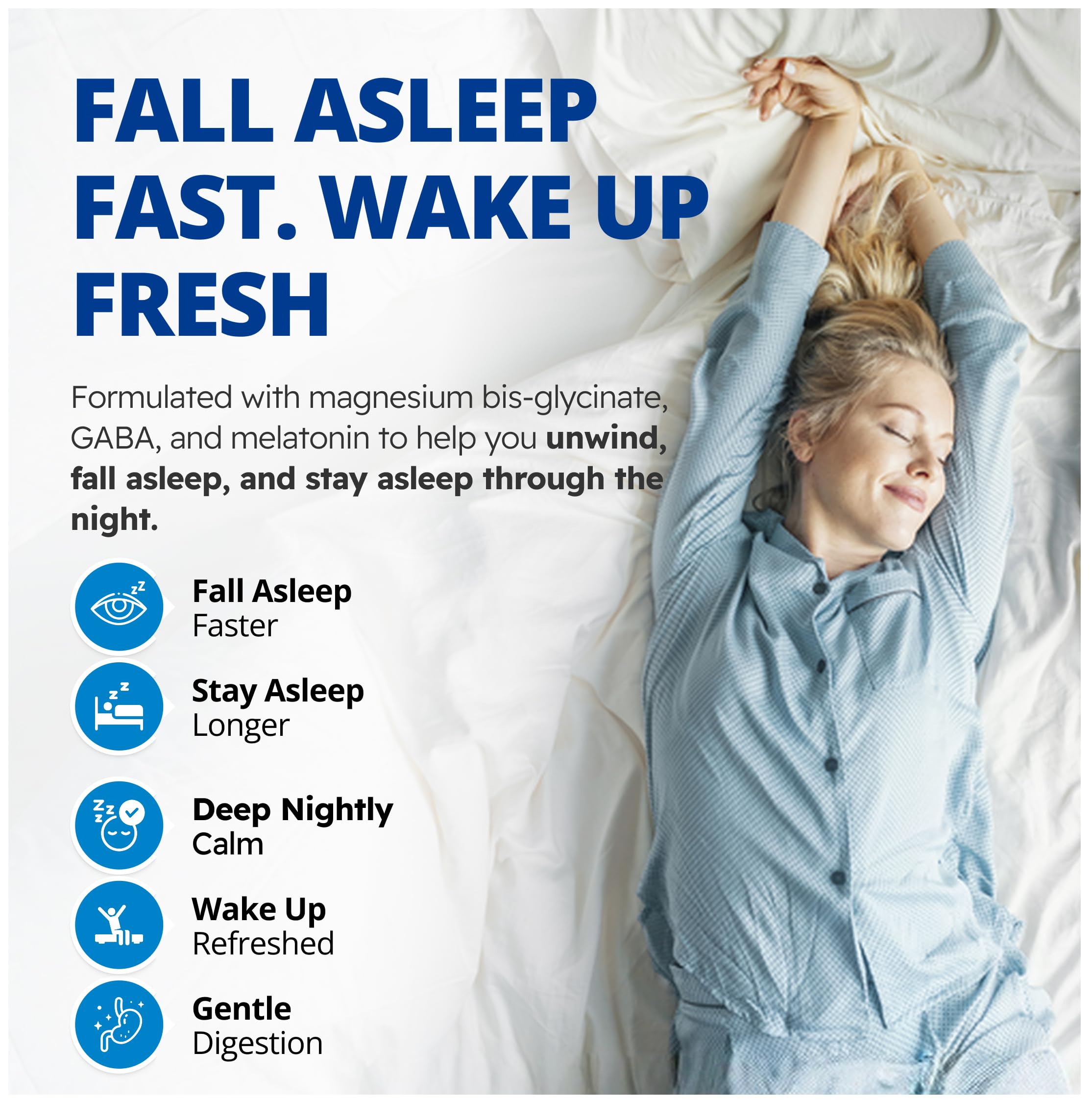 CanPrev Magnesium Bisglycinate Chelated + GABA & Melatonin, 120 Veg Caps, 120-Day Supply, Supports Restful Night, Muscle Function, Promote Relaxation & Balanced Sleep-Wake Cycle, Vegan, No GMO, Gluten