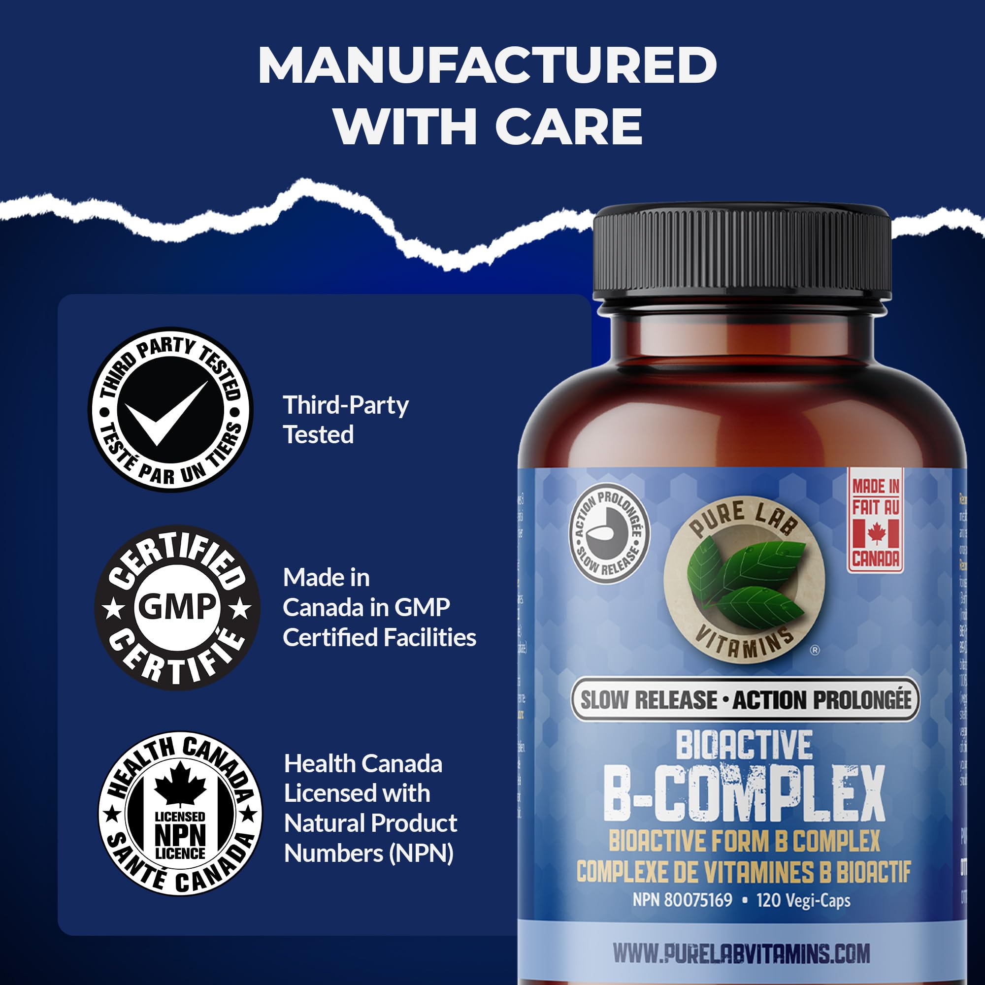 Pure Lab Vitamines | Complexe B bioactif à libération lente