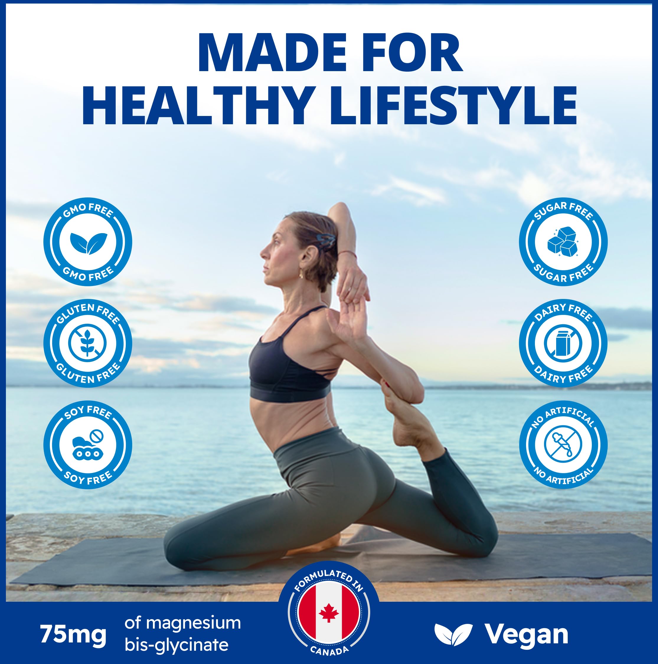 CanPrev Bisglycinate de magnésium liposomal, liquide de 225 ml (45 portions), saveur chocolat-caramel aux noisettes - Aide à maintenir une fonction musculaire, des os et des dents sains - Végétalien, sans OGM et sans gluten