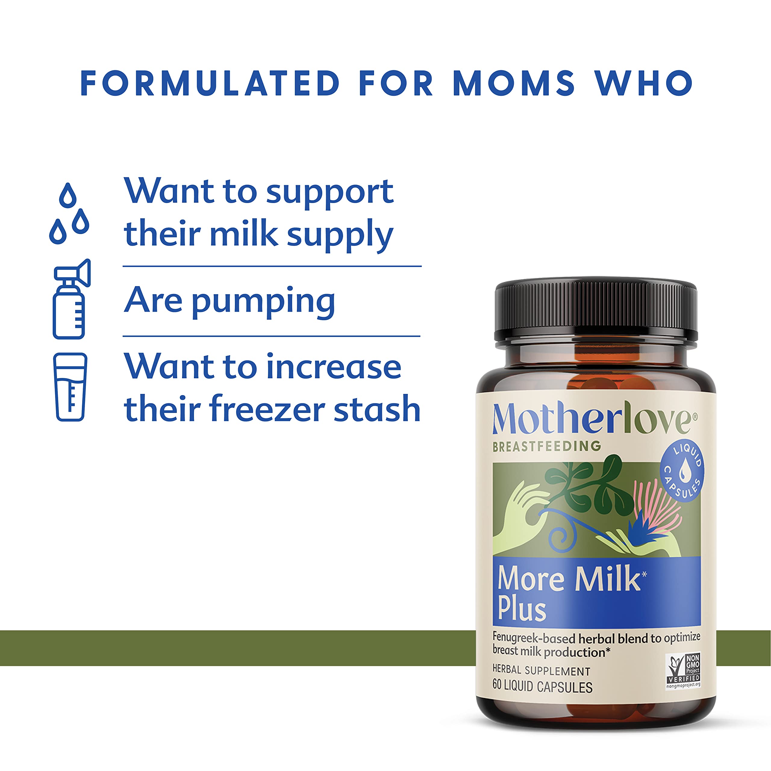 Motherlove More Milk Plus Vegan Capsules (60ct) Herbal Lactation Supplement to Enhance Breast Milk Supply for Nursing & Pumping Moms‚ÄîUSDA Organic Herbs, Non-GMO‚ÄîConcentrated Liquid Extract
