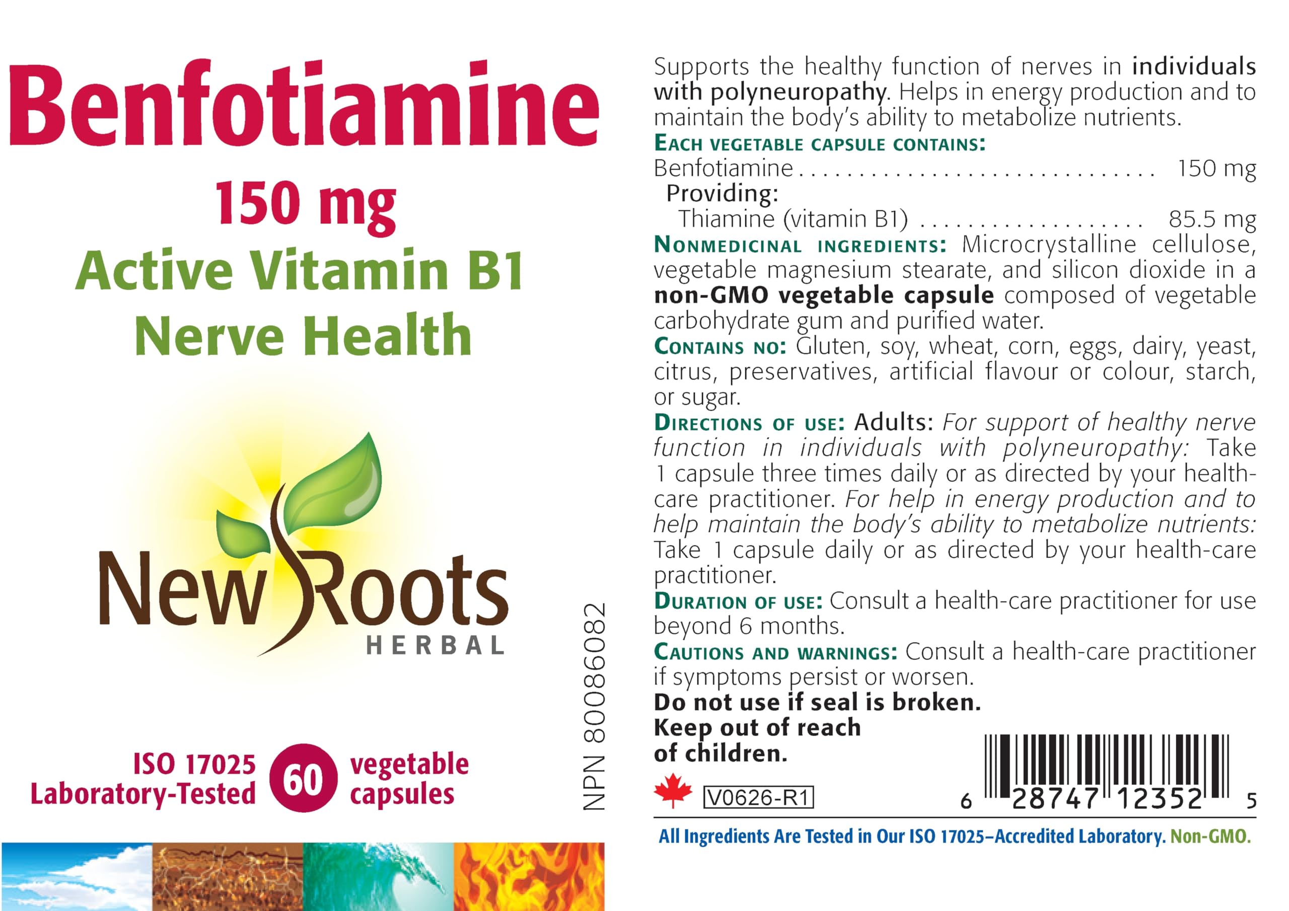 New Roots Herbal Benfotiamine Vitamine B1 150 mg