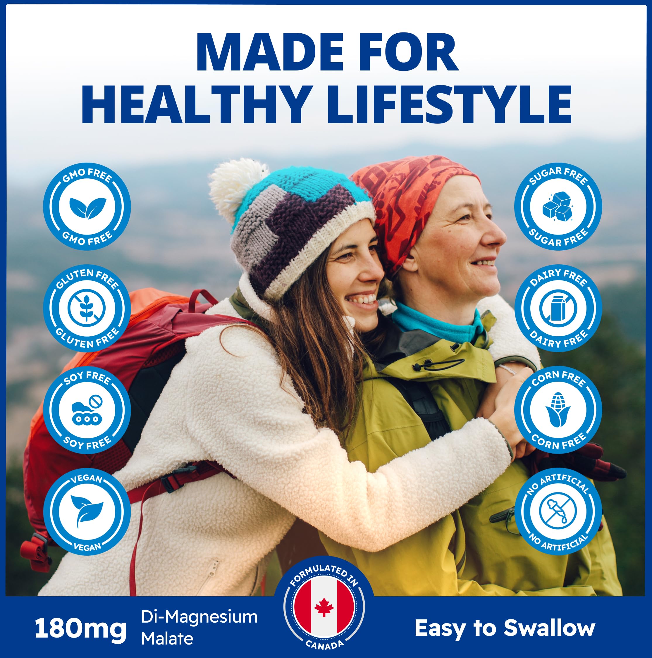 CanPrev Malate de Magnésium 180mg, 120 Gélules Végétaliennes, 120 Jours d'Approvisionnement - Supplément de Magnésium Pur pour l'Énergie, le Sommeil et le Bien-être Général - Absorption Améliorée, Relaxation Musculaire et Soutien Énergétique