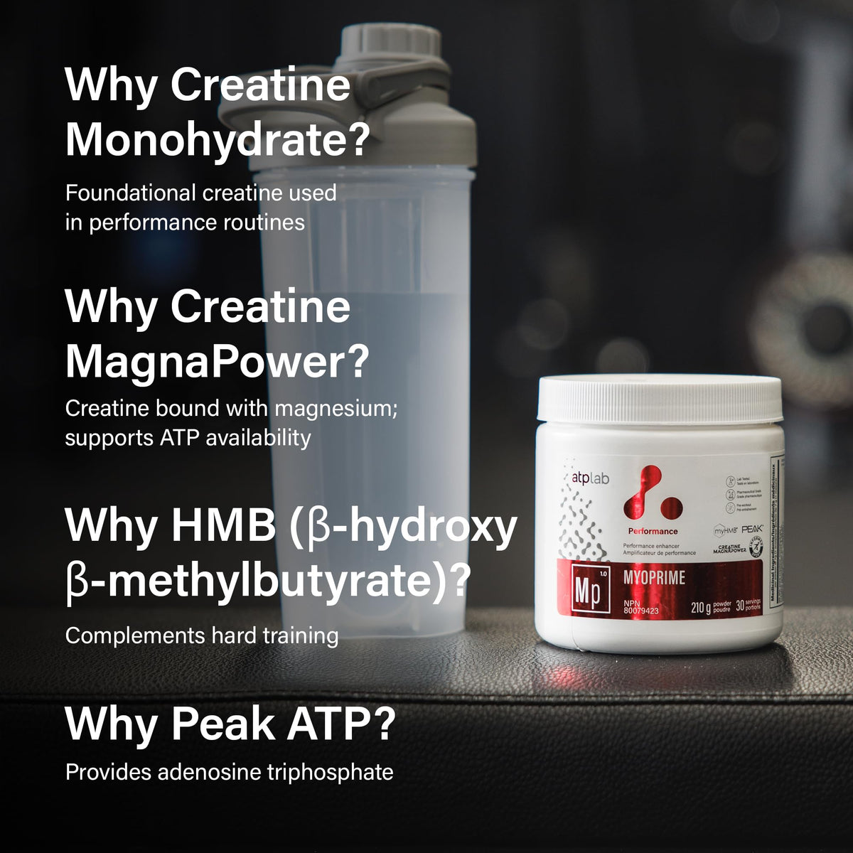 atplab Myoprime Creatine Monohydrate, Workout Supplement, Raspberry, 210g
