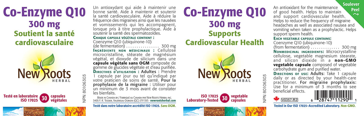 New Roots Herbal CoQ10 Supplement, Coenzyme Q10 300 mg Capsules