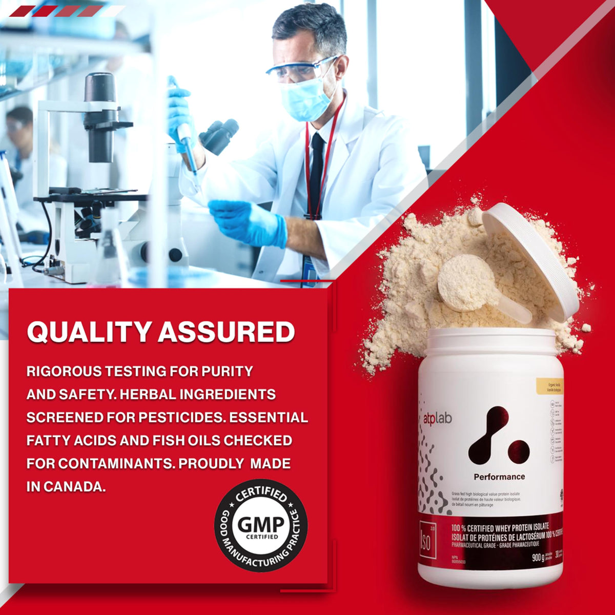 atplab ISO Grass-Fed Whey Isolate Protein Powder, Sugar-Free, Vanilla, 900g