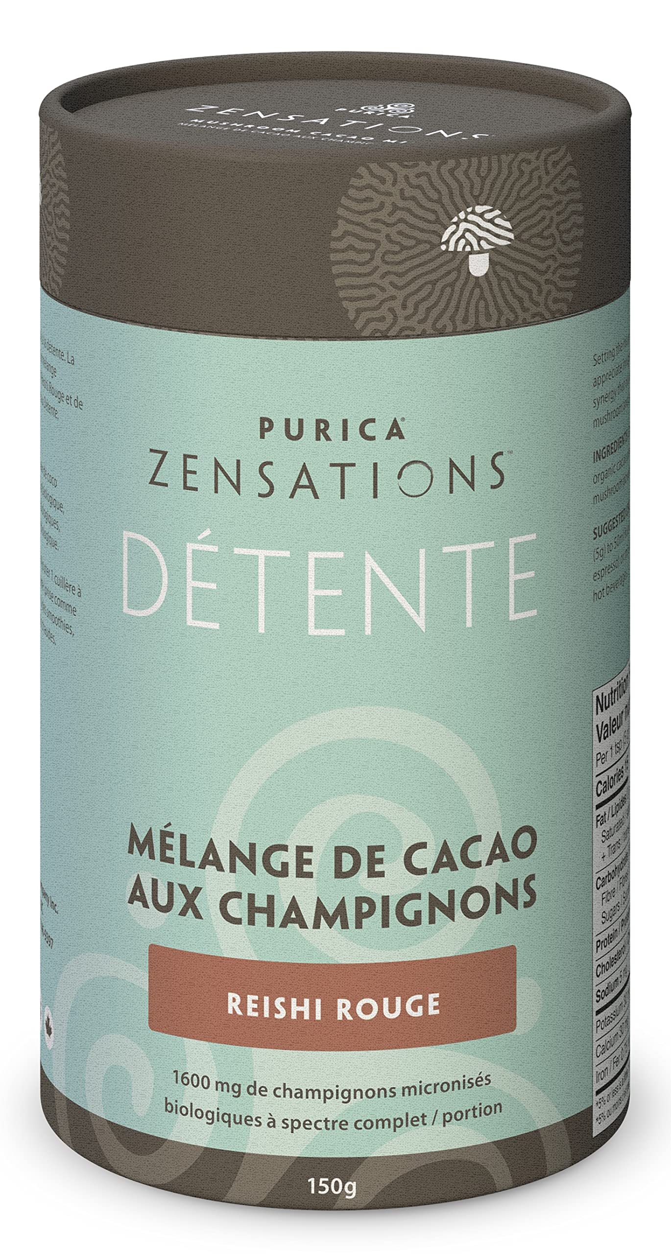 PURICA - Boisson cacao au champignon Reishi rouge Zensations - 150 g