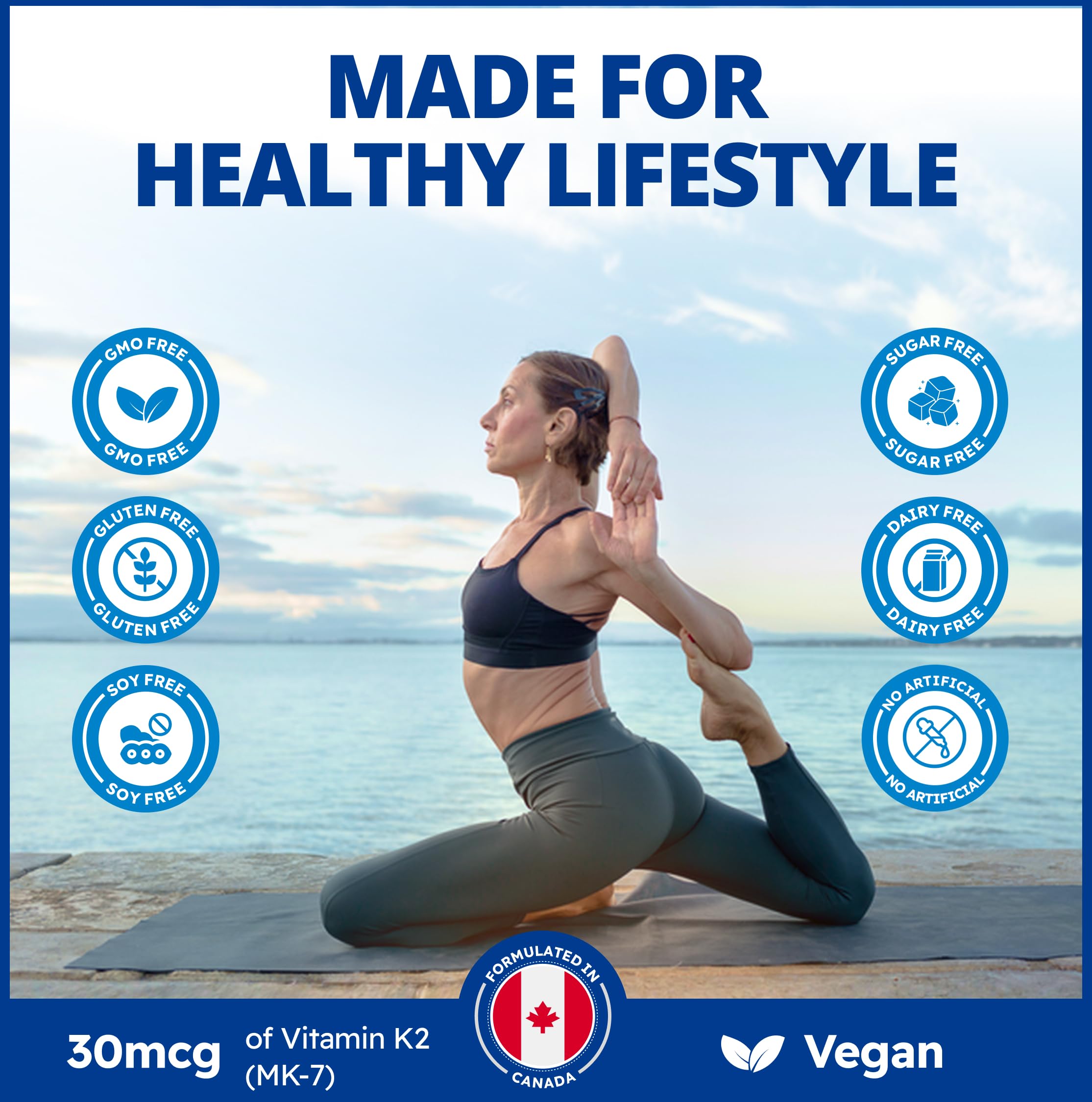 CanPrev K2 Gouttes, 15 ml, 300 portions, 30 mcg de vitamine K2 MK-7 liquide, soutient la solidité des os et la santé cardiovasculaire, végétalien, formule non aromatisée avec de l'huile MCT pour une utilisation et une absorption optimales du calcium