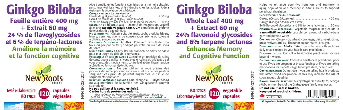 New Roots Herbal - Ginkgo Biloba