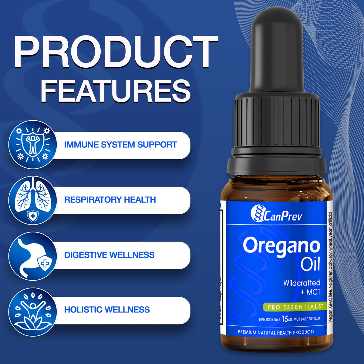 CanPrev Oregano Oil Drops for Adults, 75% Carvacrol, 15 ml, 112 Day Supply