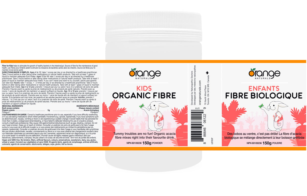 Orange Naturals Kids Organic Fibre Powder, Dissolves Easily, 5g Fibre, 150g